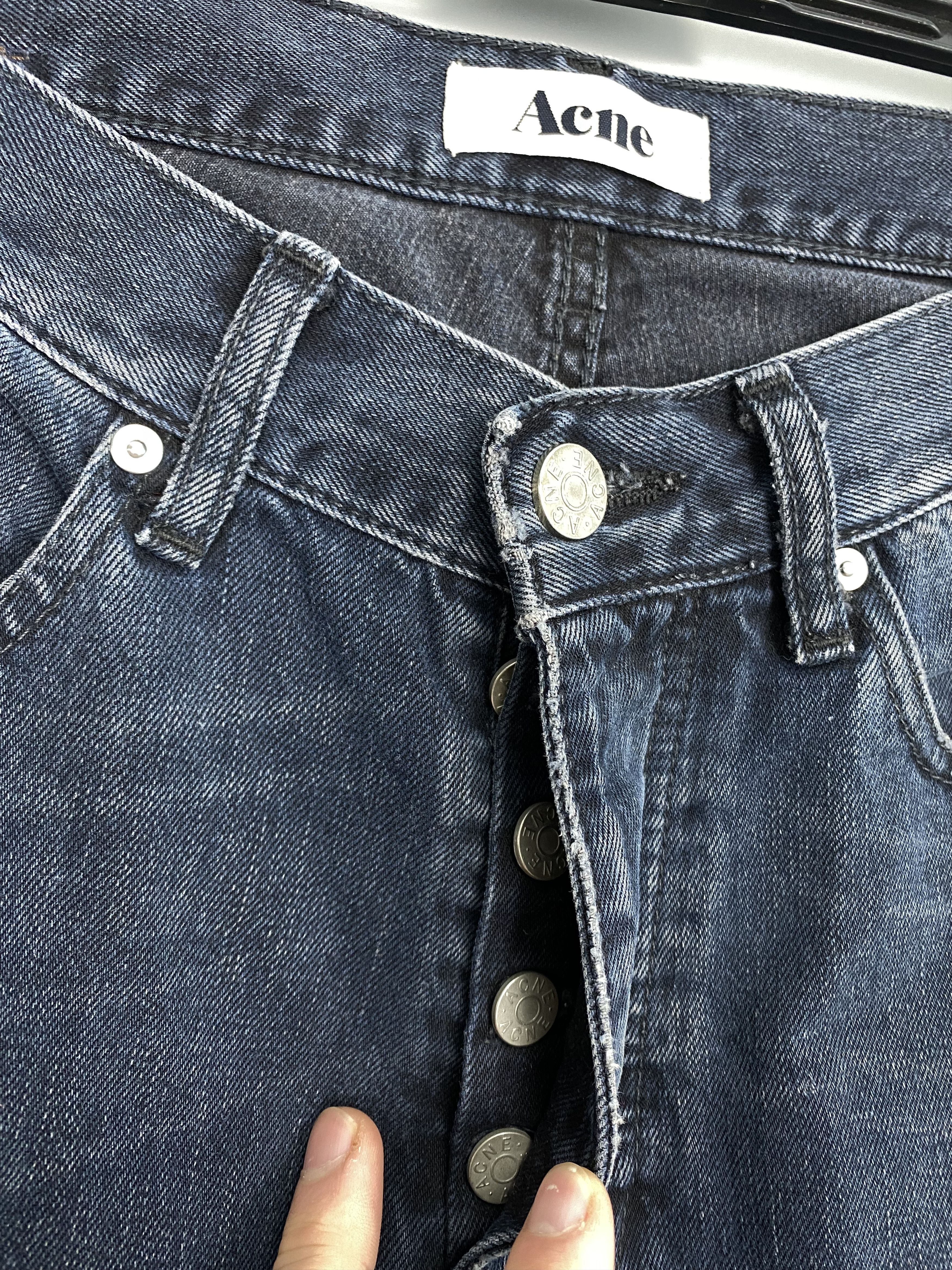 Acne Studios ACNE Roc Lana Blue Denim Jeans Leather Patch W31 L34 Size US 31 - 6 Thumbnail