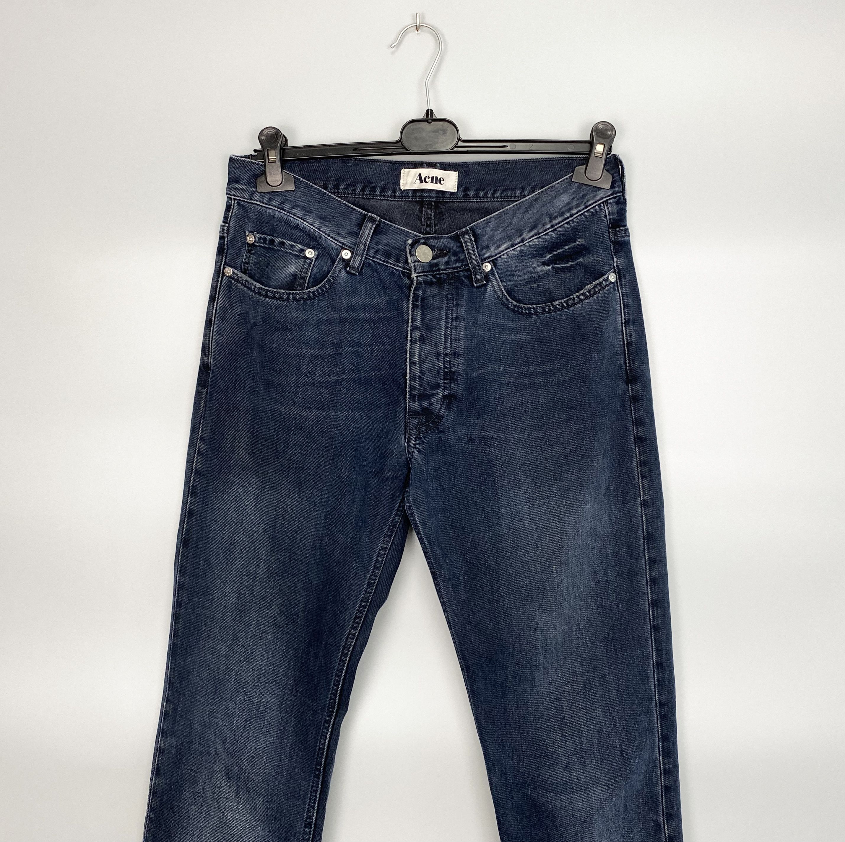 Acne Studios ACNE Roc Lana Blue Denim Jeans Leather Patch W31 L34 Size US 31 - 4 Thumbnail