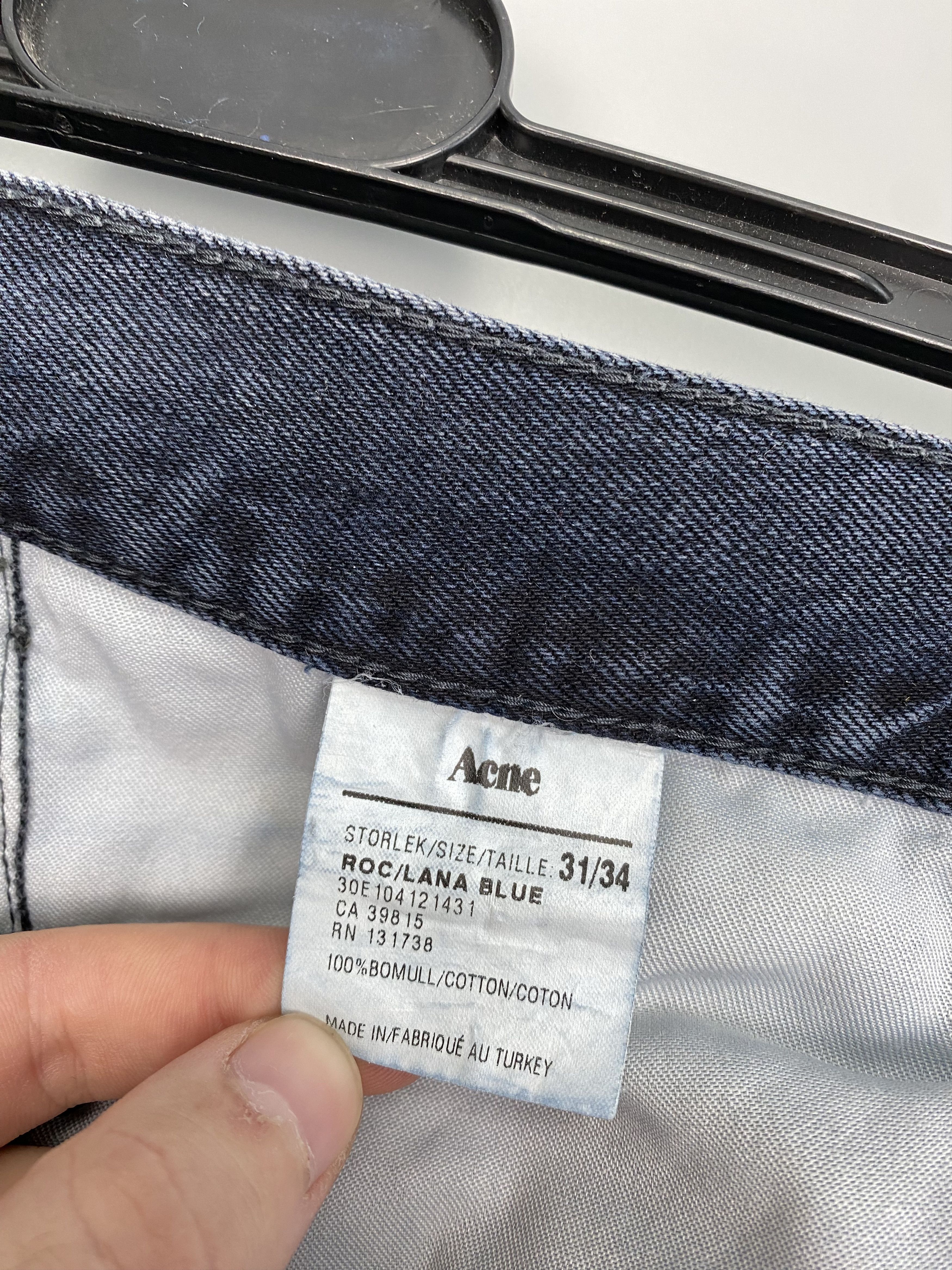 Acne Studios ACNE Roc Lana Blue Denim Jeans Leather Patch W31 L34 Size US 31 - 12 Thumbnail