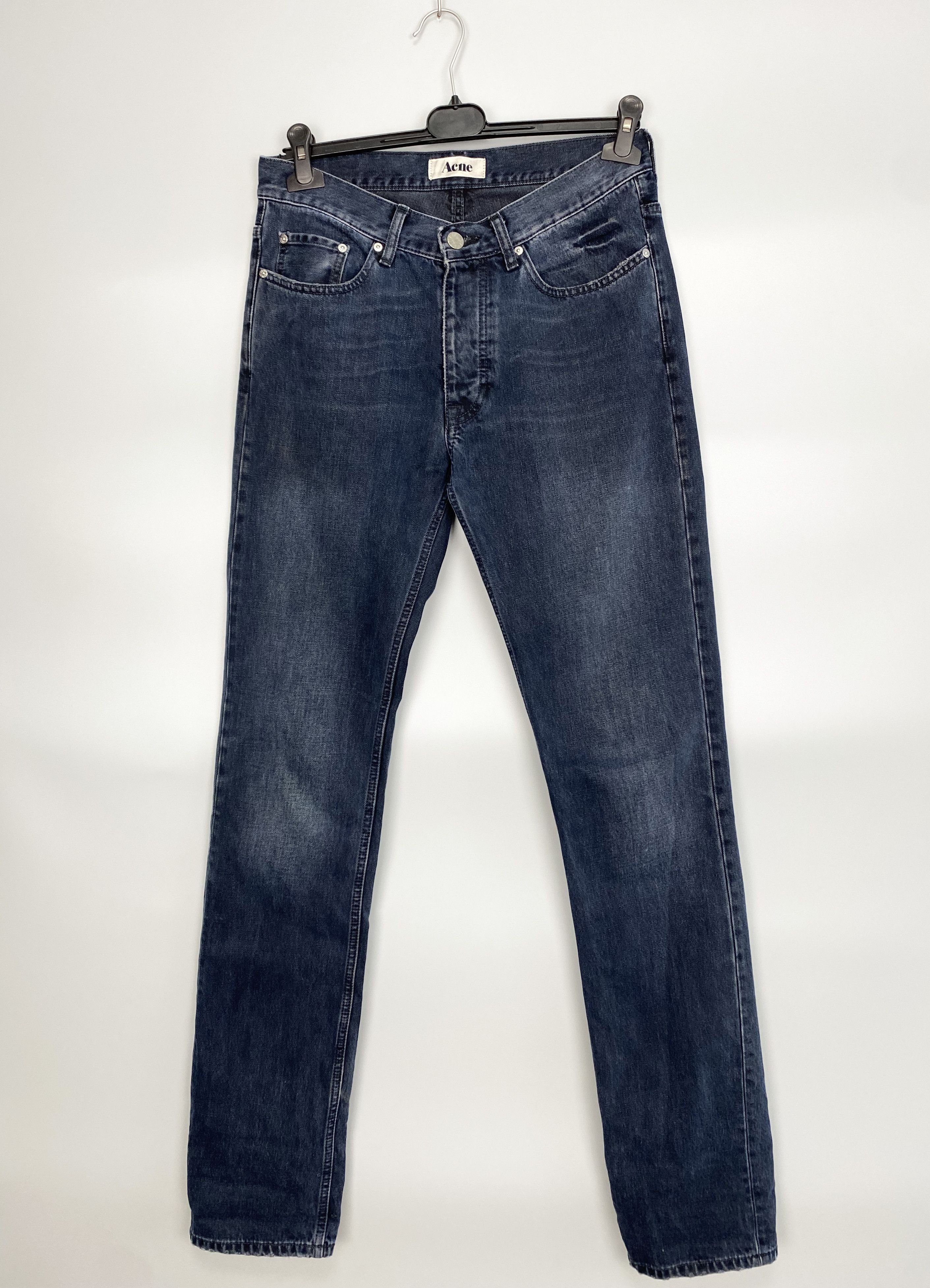 Acne Studios ACNE Roc Lana Blue Denim Jeans Leather Patch W31 L34 Size US 31 - 1 Thumbnail