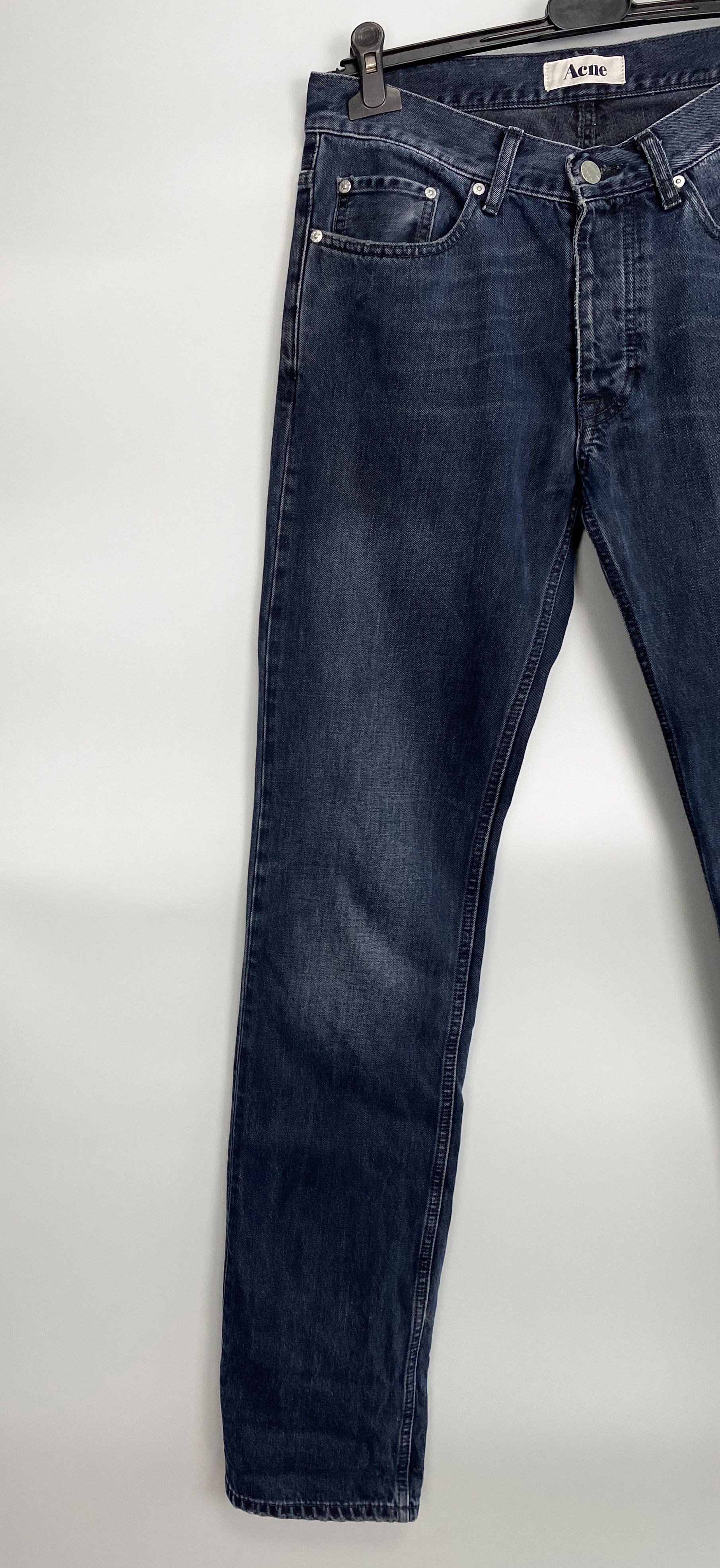 Acne Studios ACNE Roc Lana Blue Denim Jeans Leather Patch W31 L34 Size US 31 - 2 Thumbnail