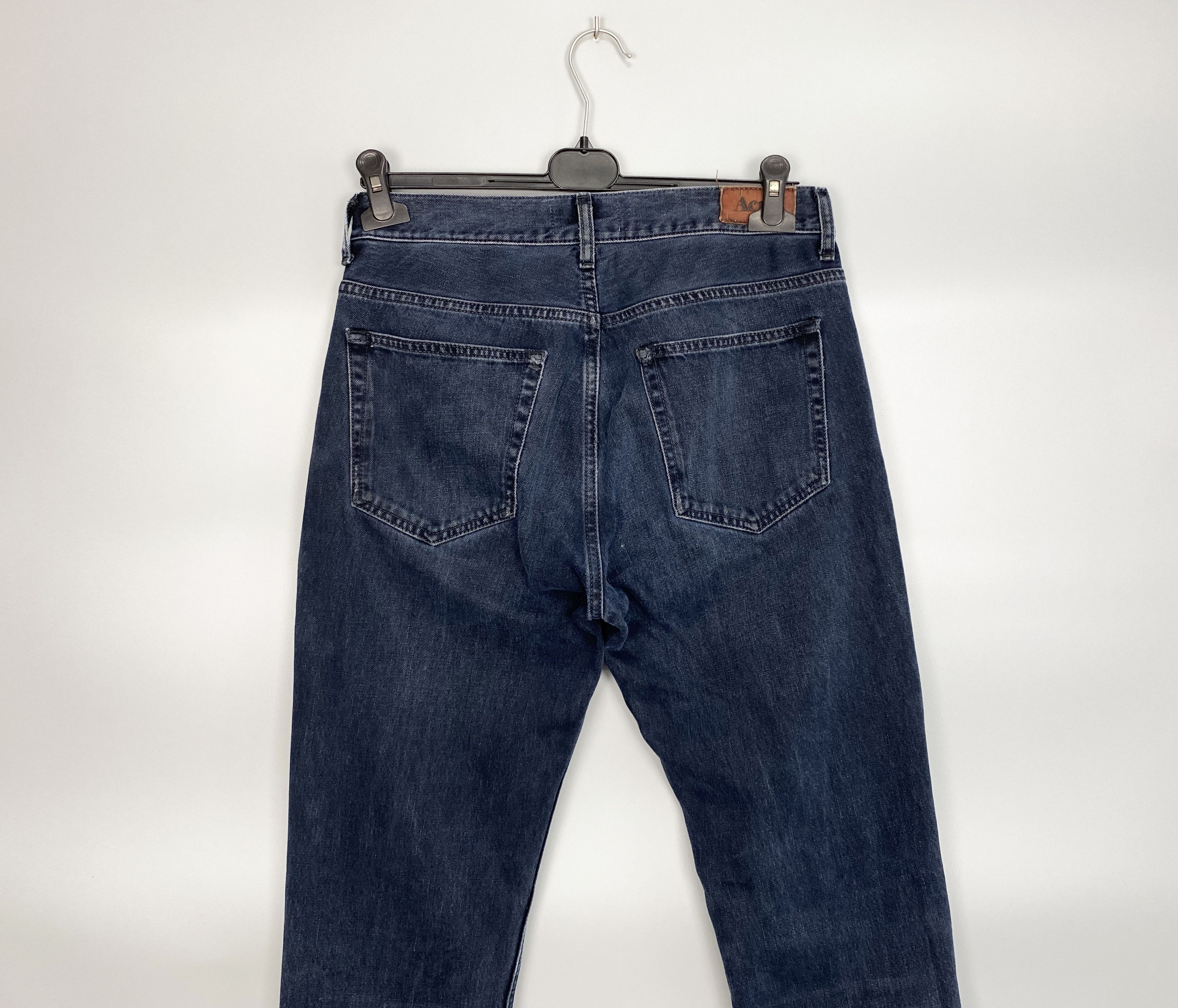 Acne Studios ACNE Roc Lana Blue Denim Jeans Leather Patch W31 L34 Size US 31 - 9 Thumbnail