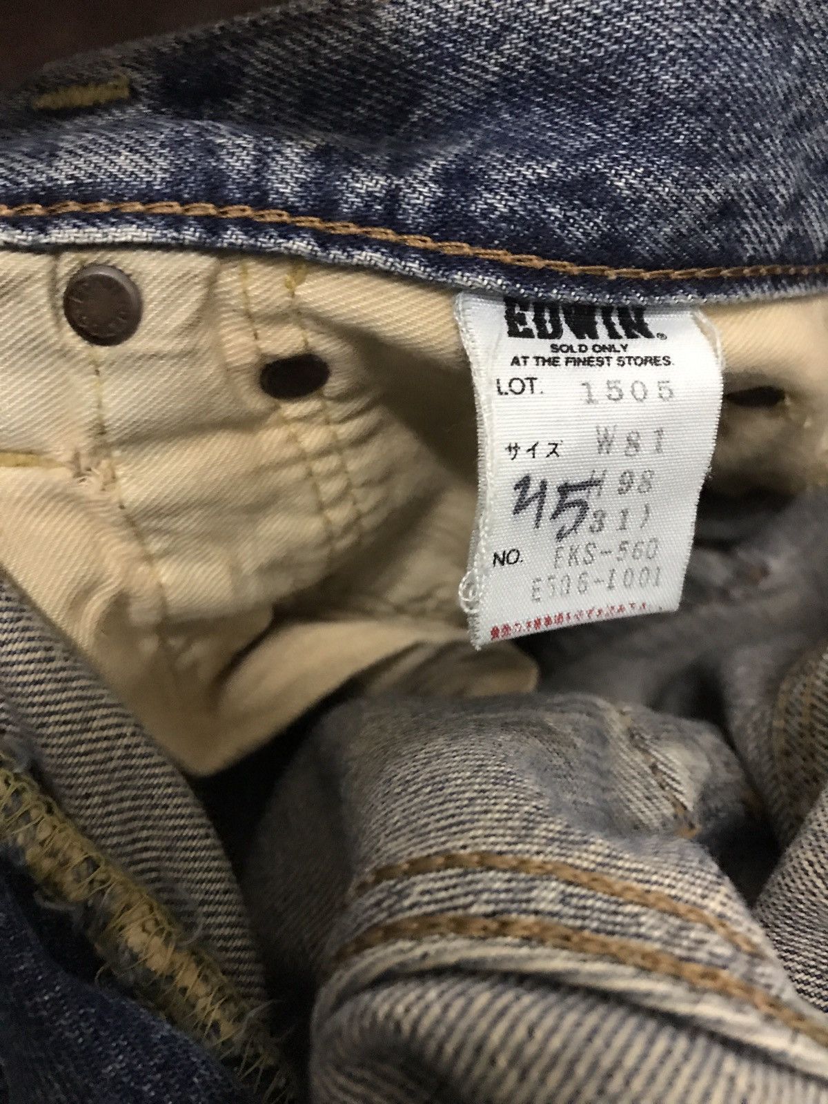 Edwin × Japanese Brand × Vintage EDWIN 505 SELVEDGE BLUE JAPAN JEANS Size US 32 / EU 48 - 7 Thumbnail