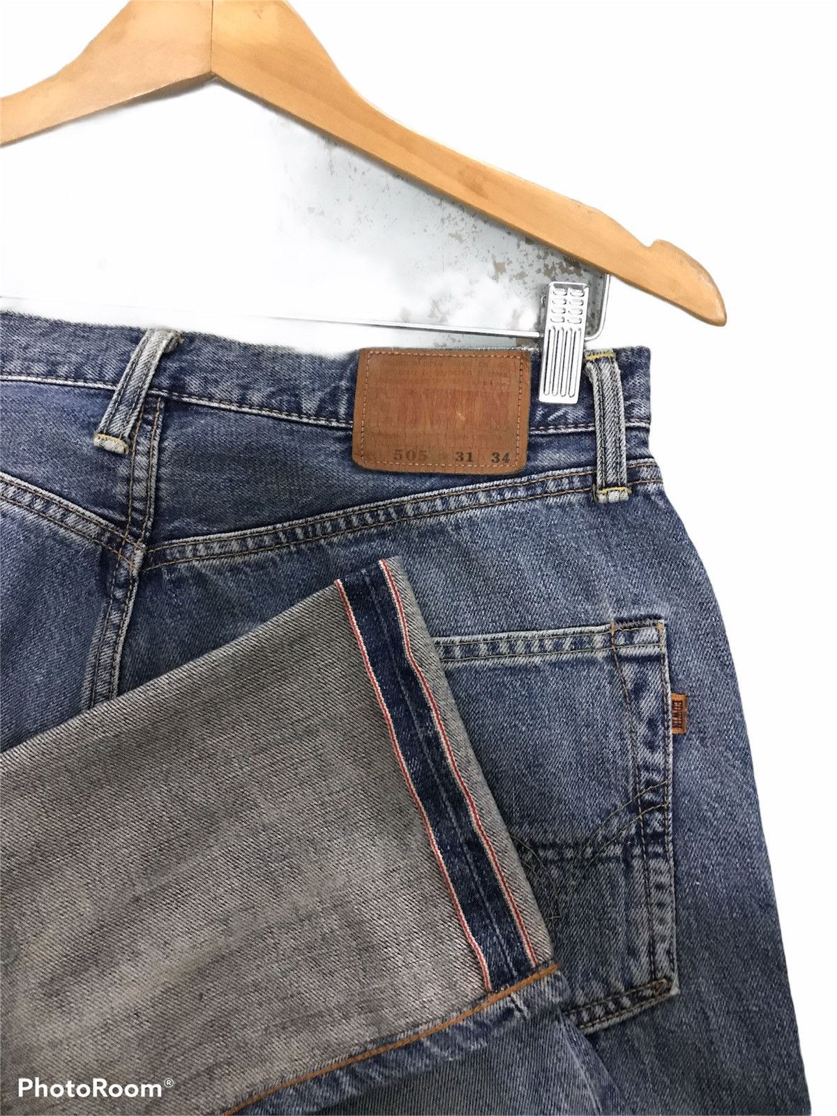 Edwin × Japanese Brand × Vintage EDWIN 505 SELVEDGE BLUE JAPAN JEANS Size US 32 / EU 48 - 3 Thumbnail