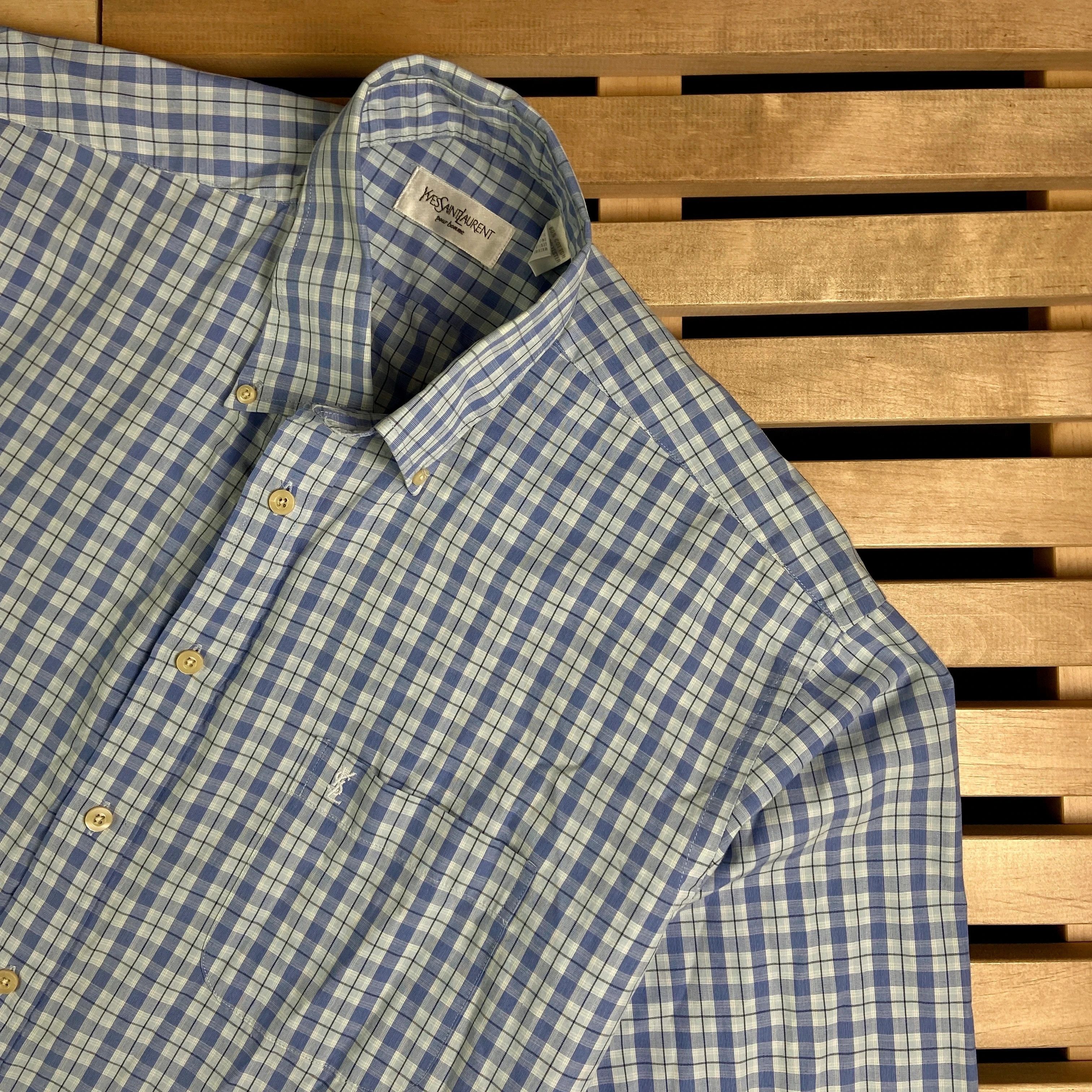 Vintage × Yves Saint Laurent Shirt Long Sleeve Yves Saint Laurent Vintage YSL Size 42 XL Size US XL / EU 56 / 4 - 2 Thumbnail