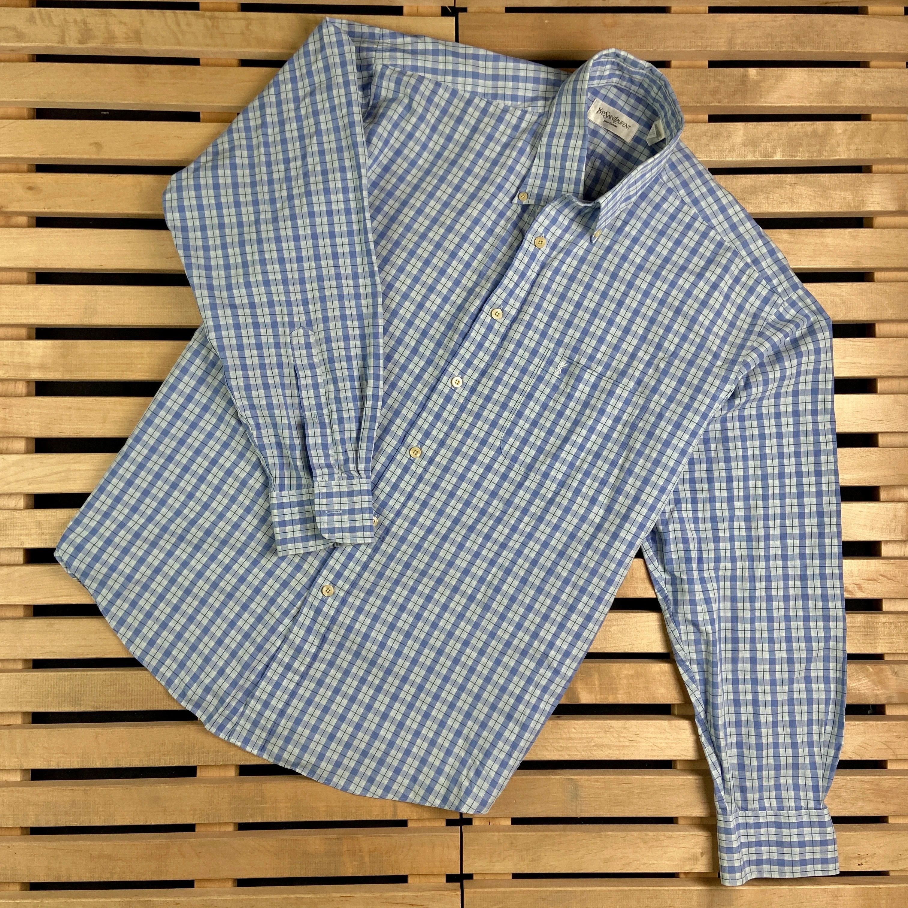 Vintage × Yves Saint Laurent Shirt Long Sleeve Yves Saint Laurent Vintage YSL Size 42 XL Size US XL / EU 56 / 4 - 1 Thumbnail