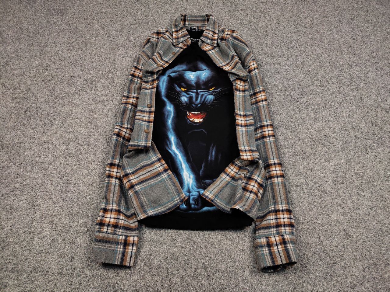 Flannel Vintage Flannel Shirt Checkered Travis Scott Style Hype Size US M / EU 48-50 / 2 - 2 Thumbnail