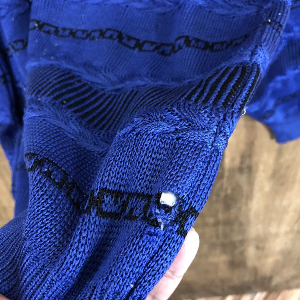 Aran Isles Knitwear × Japanese Brand × Solid and Striped Japanese Brand Blue Stripe Knitwear #072 Size US L / EU 52-54 / 3 - 5 Thumbnail