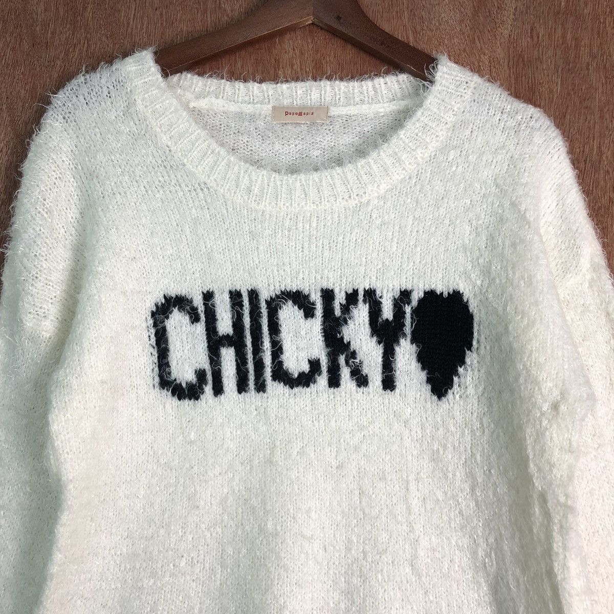 Homespun Knitwear Chicky White MOhair shag Shaggy Knitwear Size US M / EU 48-50 / 2 - 8 Thumbnail