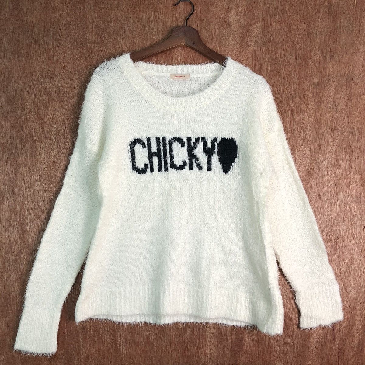 Homespun Knitwear Chicky White MOhair shag Shaggy Knitwear Size US M / EU 48-50 / 2 - 3 Thumbnail