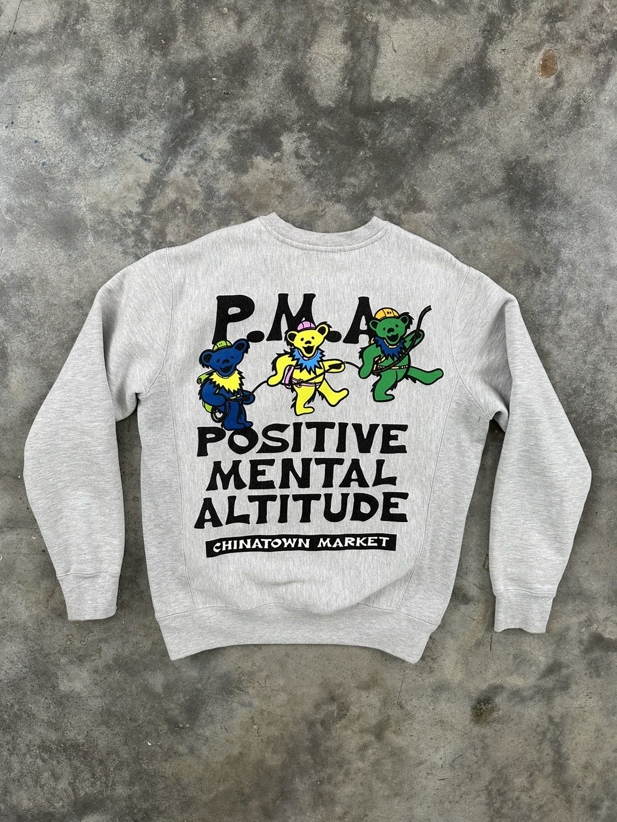 Grateful Dead Market Chinatown Market x Grateful Dead P.M.A Grey Sweatshirt Small Grailed