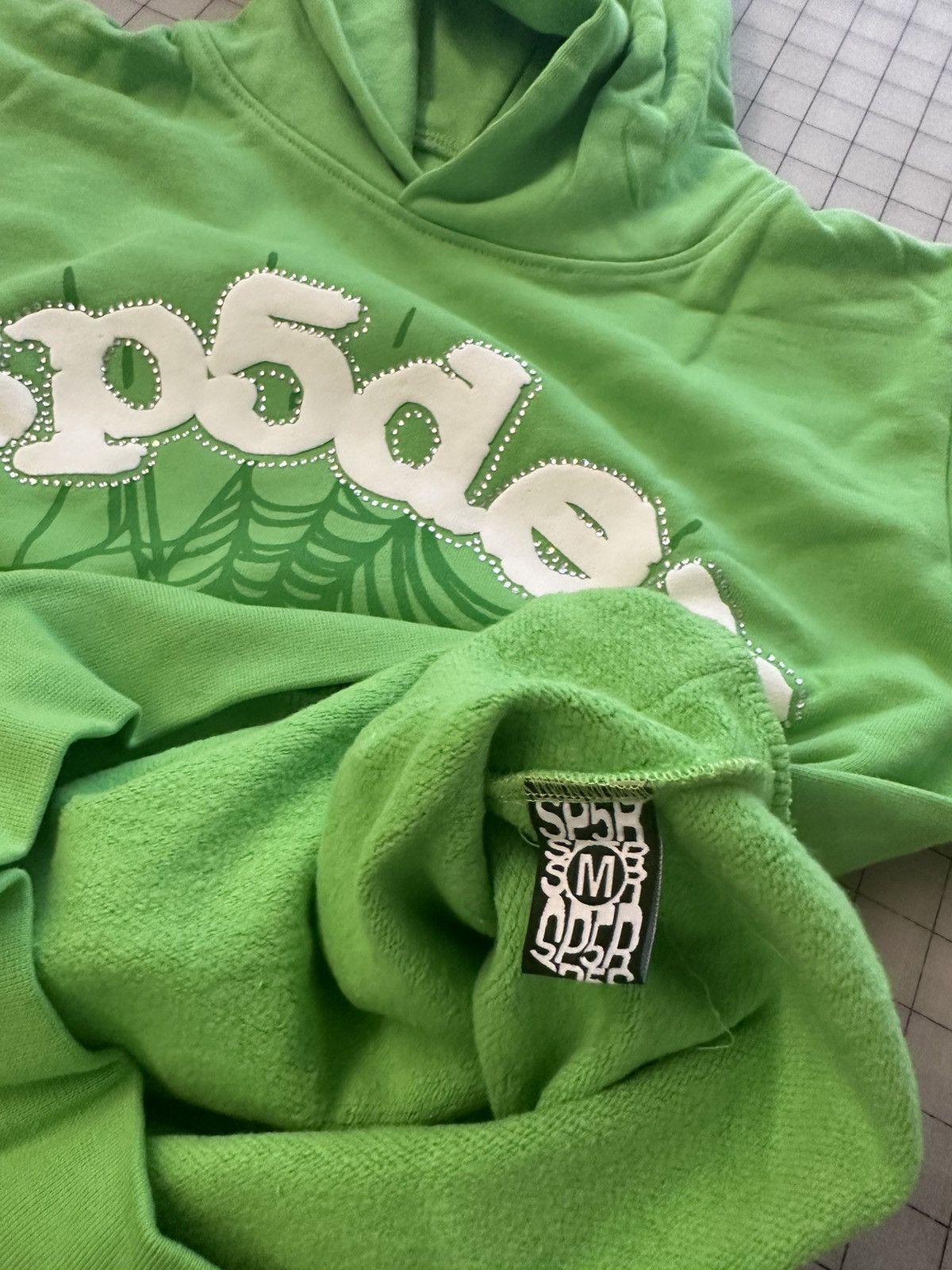 Sp5der light green tracksuit Spider worldwide grey | Depop