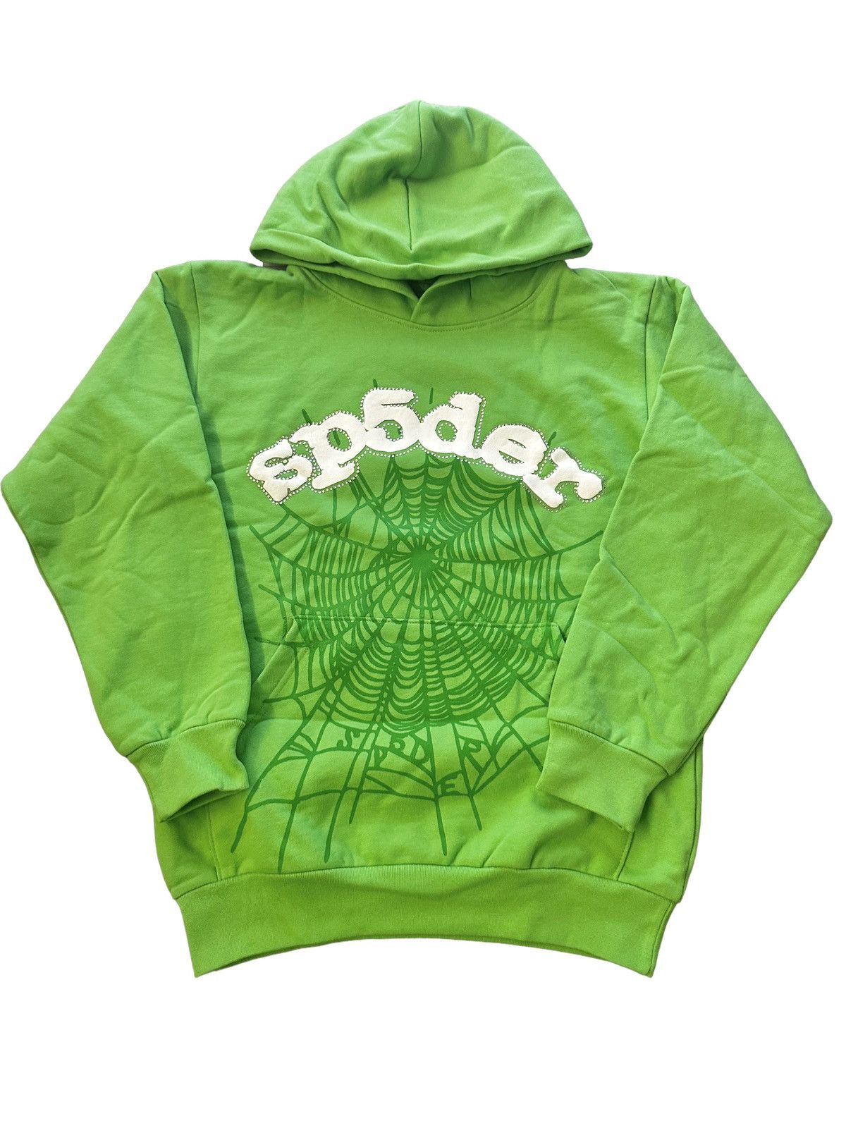 Spider Worldwide × Young Thug Sp5der rhinestone hoodie green 