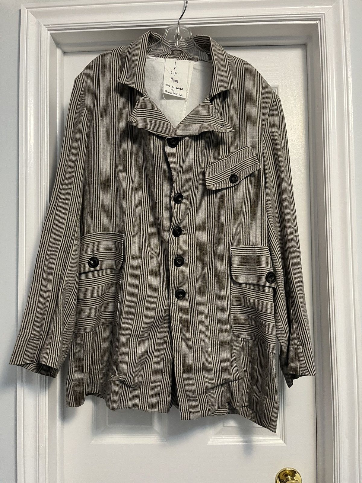 John Alexander Skelton Black Linen Ogmore Jacket | Grailed