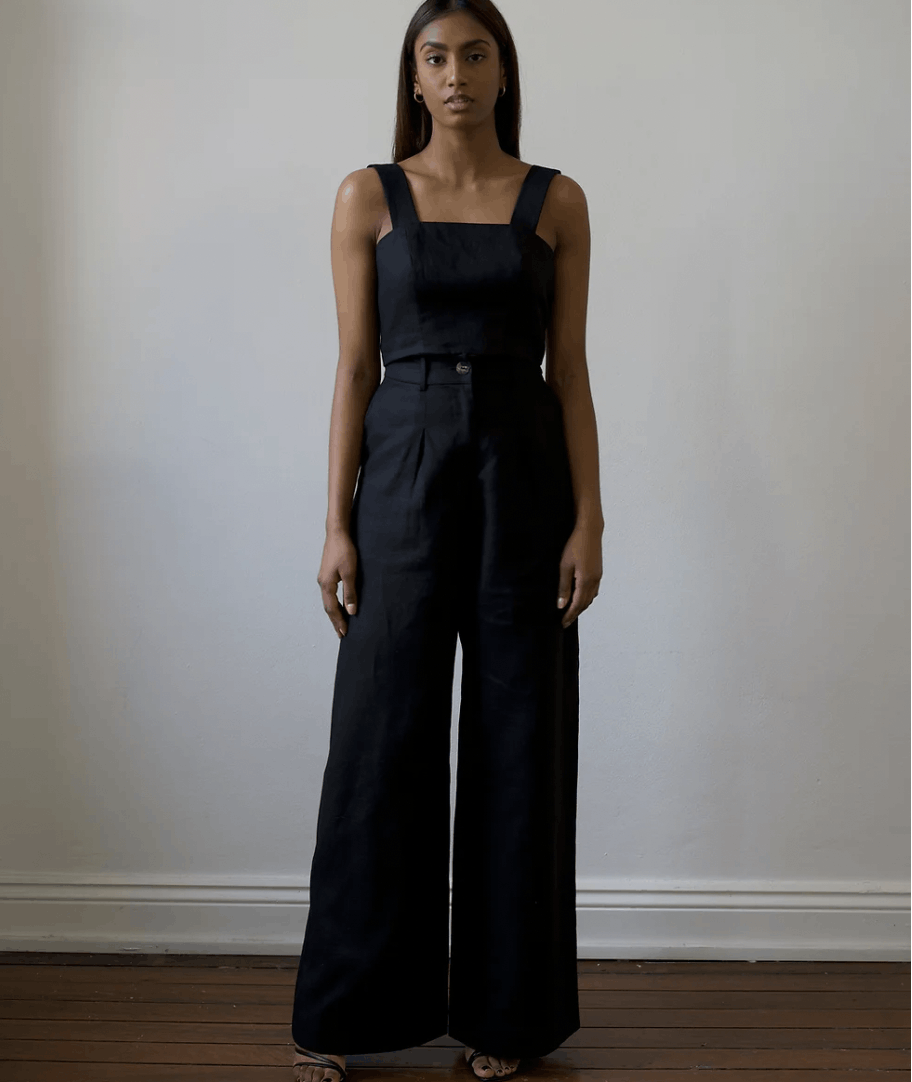 SHIKANZY KAMLA WIDE LEG LINEN PANTS / TROUSERS