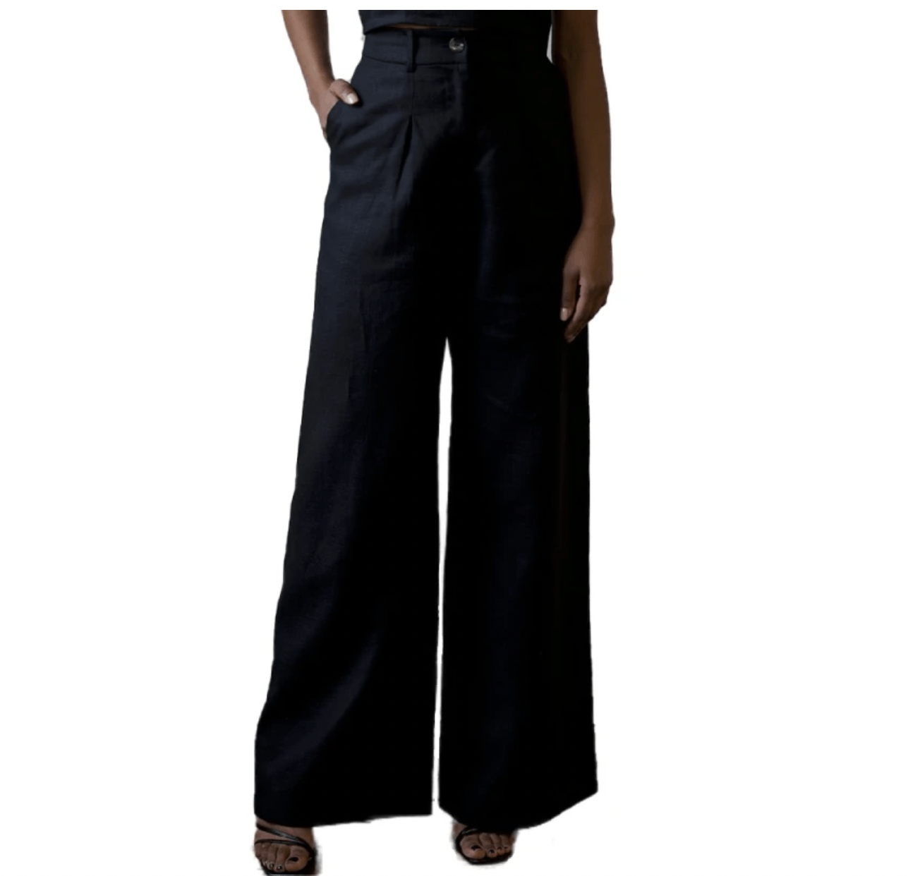 SHIKANZY KAMLA WIDE LEG LINEN PANTS / TROUSERS