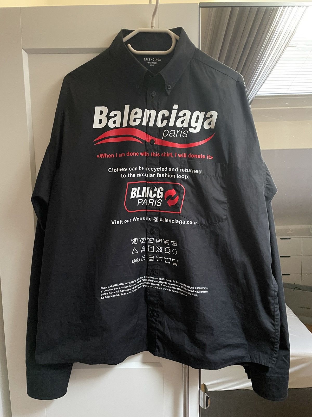 balenciaga dry clean shirt