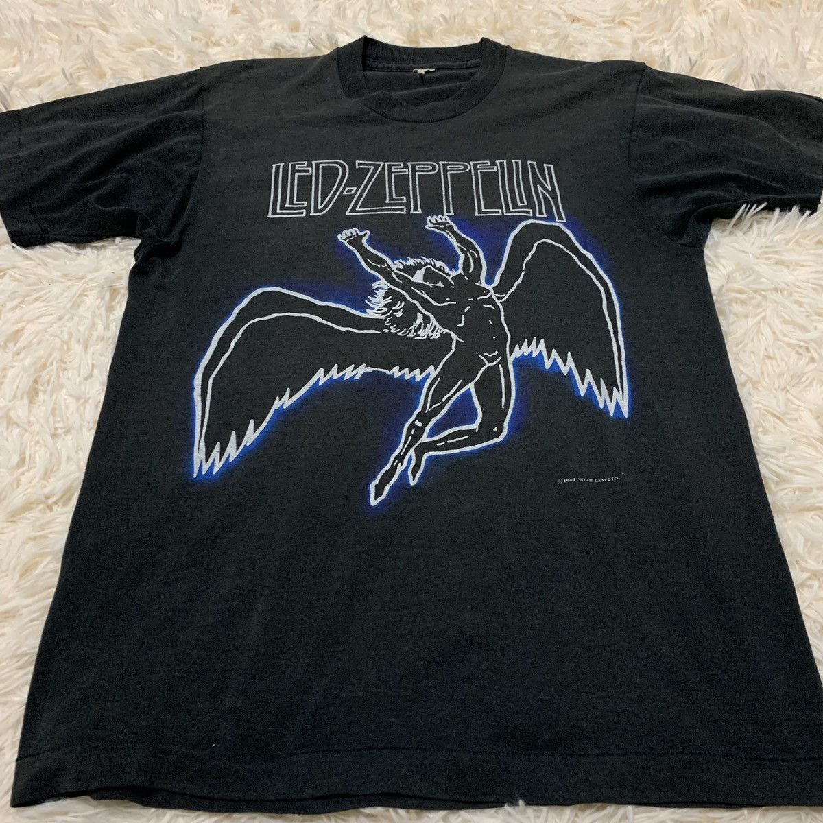 Band Tees Vintage 80s Led Zeppelin 1984 Swan Song 1984 T Shirt Size US M / EU 48-50 / 2 - 4 Thumbnail