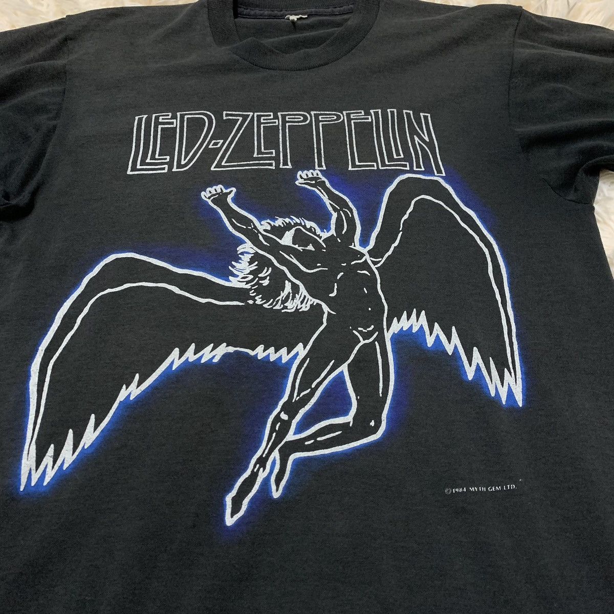 Band Tees Vintage 80s Led Zeppelin 1984 Swan Song 1984 T Shirt Size US M / EU 48-50 / 2 - 5 Thumbnail