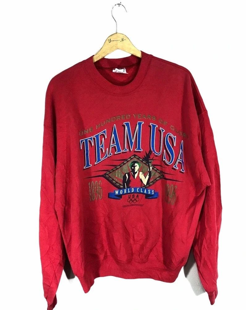 USA Olympics Vintage 90's Team USA olympics 1996 Sweatshirt Size US XL / EU 56 / 4 - 1 Thumbnail