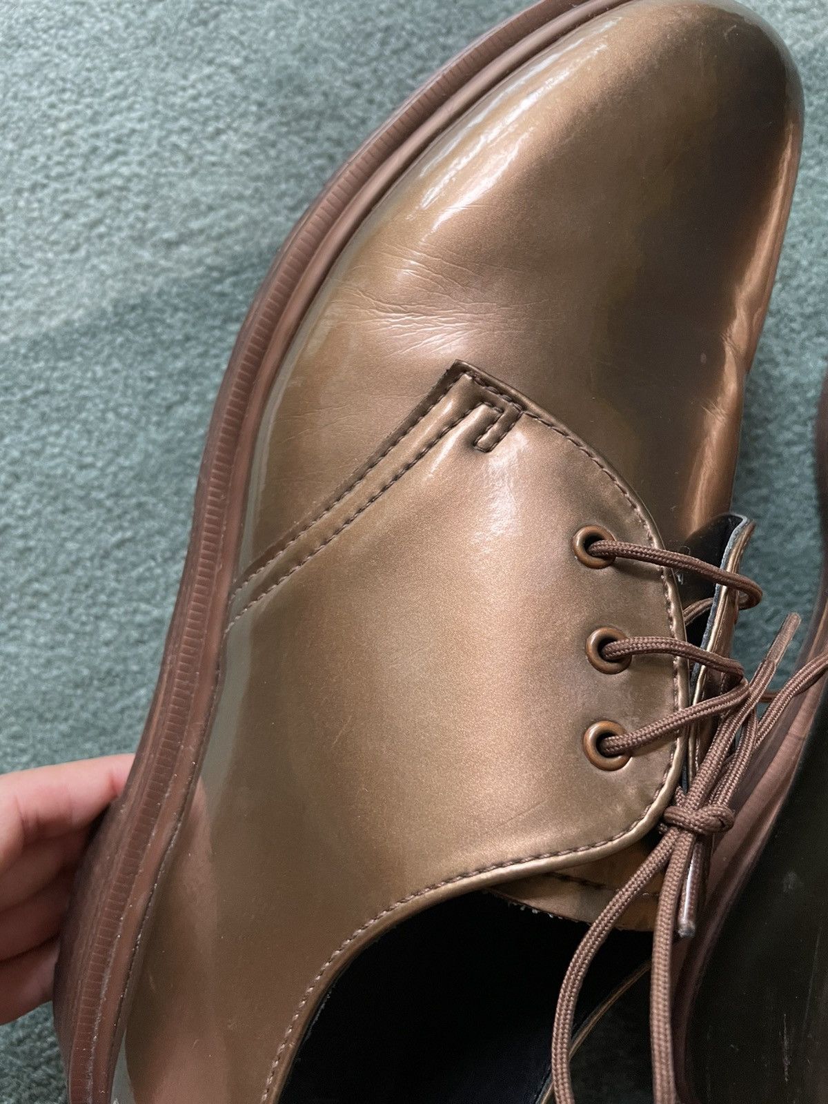 Dr. Martens rare gold leather brogues