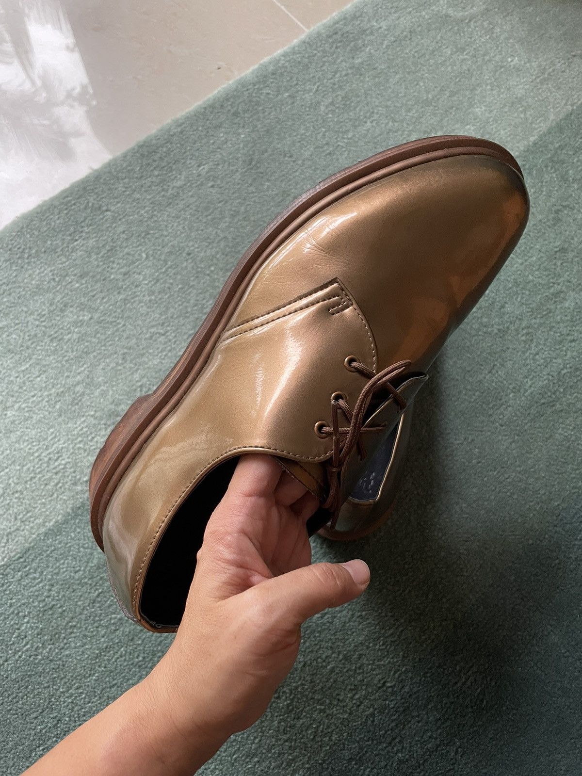 Dr. Martens rare gold leather brogues