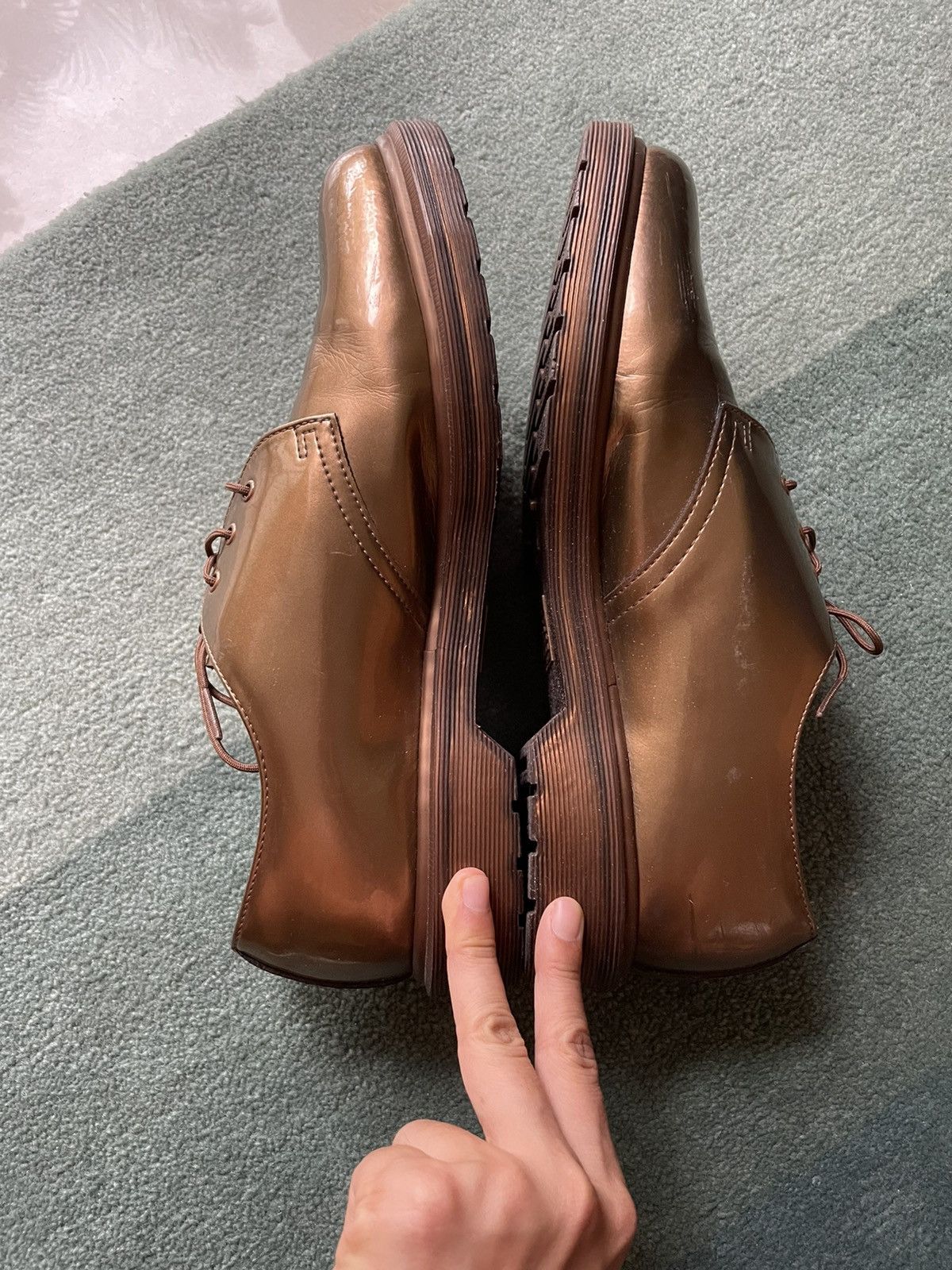 Dr. Martens rare gold leather brogues