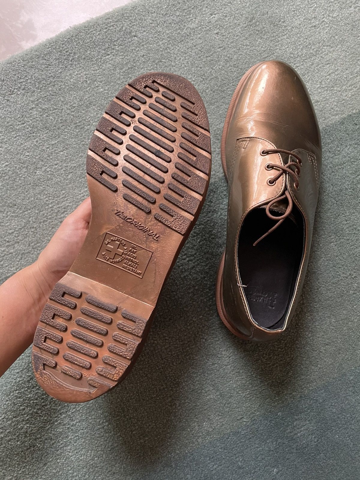Dr. Martens rare gold leather brogues