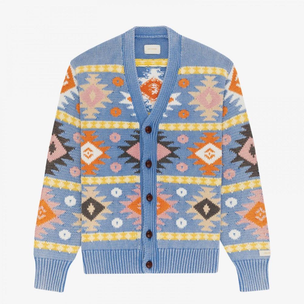 Aime Leon Dore Light blue geo knit sweater Size US XL / EU 56 / 4 - 1 Thumbnail