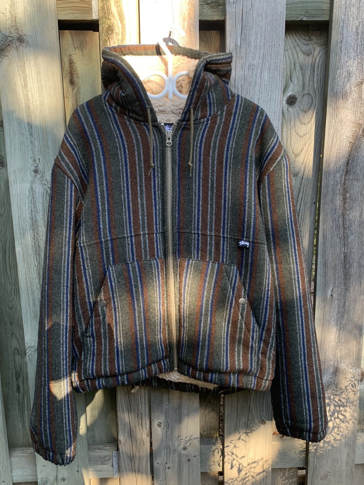 Stussy Wool Stripe Work Jacket | Grailed 