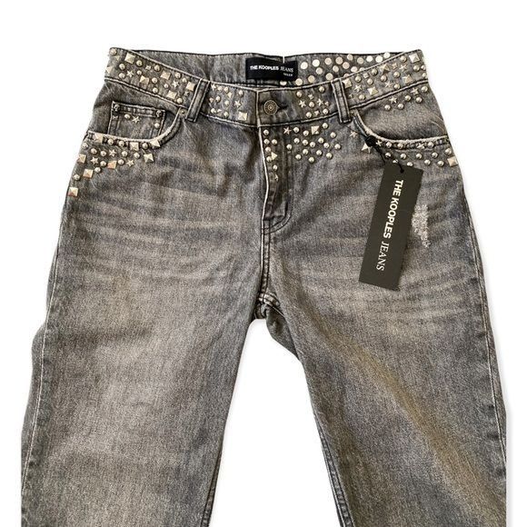 The Kooples NWT The Kooples Nelly Studded Gray Low Rise Jeans, Size 26 Size 26" / US 2 / IT 38 - 12 Thumbnail