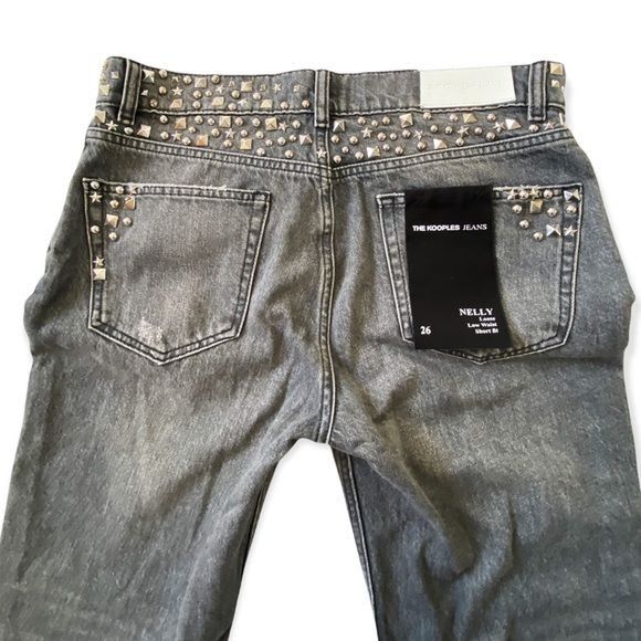 The Kooples NWT The Kooples Nelly Studded Gray Low Rise Jeans, Size 26 Size 26" / US 2 / IT 38 - 7 Thumbnail