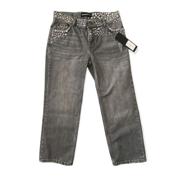 The Kooples NWT The Kooples Nelly Studded Gray Low Rise Jeans, Size 26 Size 26" / US 2 / IT 38 - 1 Thumbnail