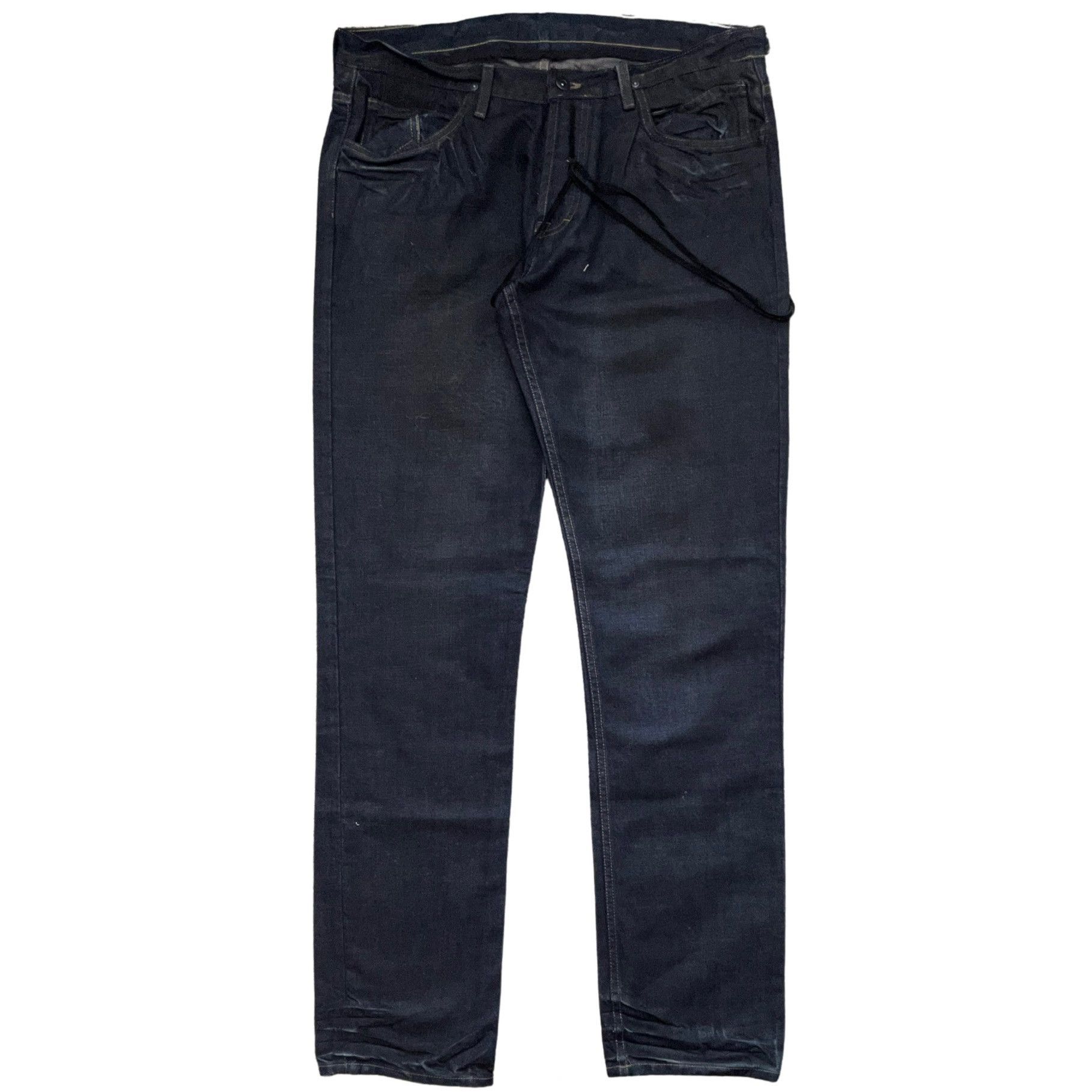 Rick Owens Rick Owens Slab Dark Waxed Denim 2004 Size US 35 - 1 Thumbnail