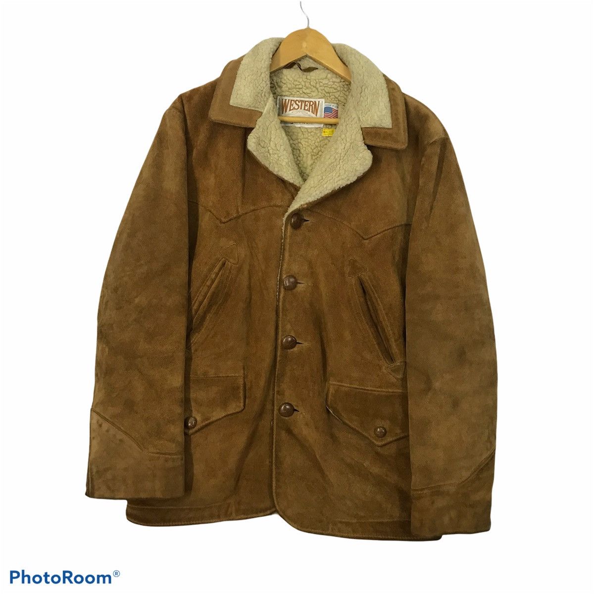 Western By Schott leather Sherpa Jacket