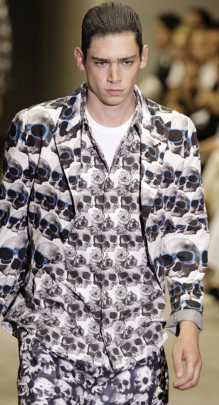 Comme des Garcons Homme Plus Unique🪞Epic look from the runway!Floral Skull shirt CDG🖤☠️ Size US M / EU 48-50 / 2 - 1 Thumbnail