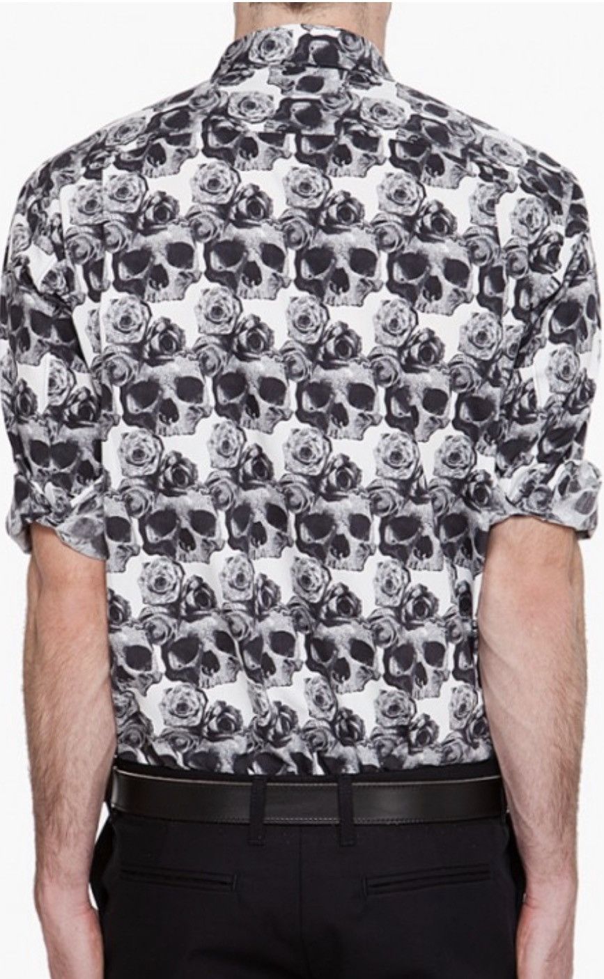 Comme des Garcons Homme Plus Unique🪞Epic look from the runway!Floral Skull shirt CDG🖤☠️ Size US M / EU 48-50 / 2 - 11 Thumbnail