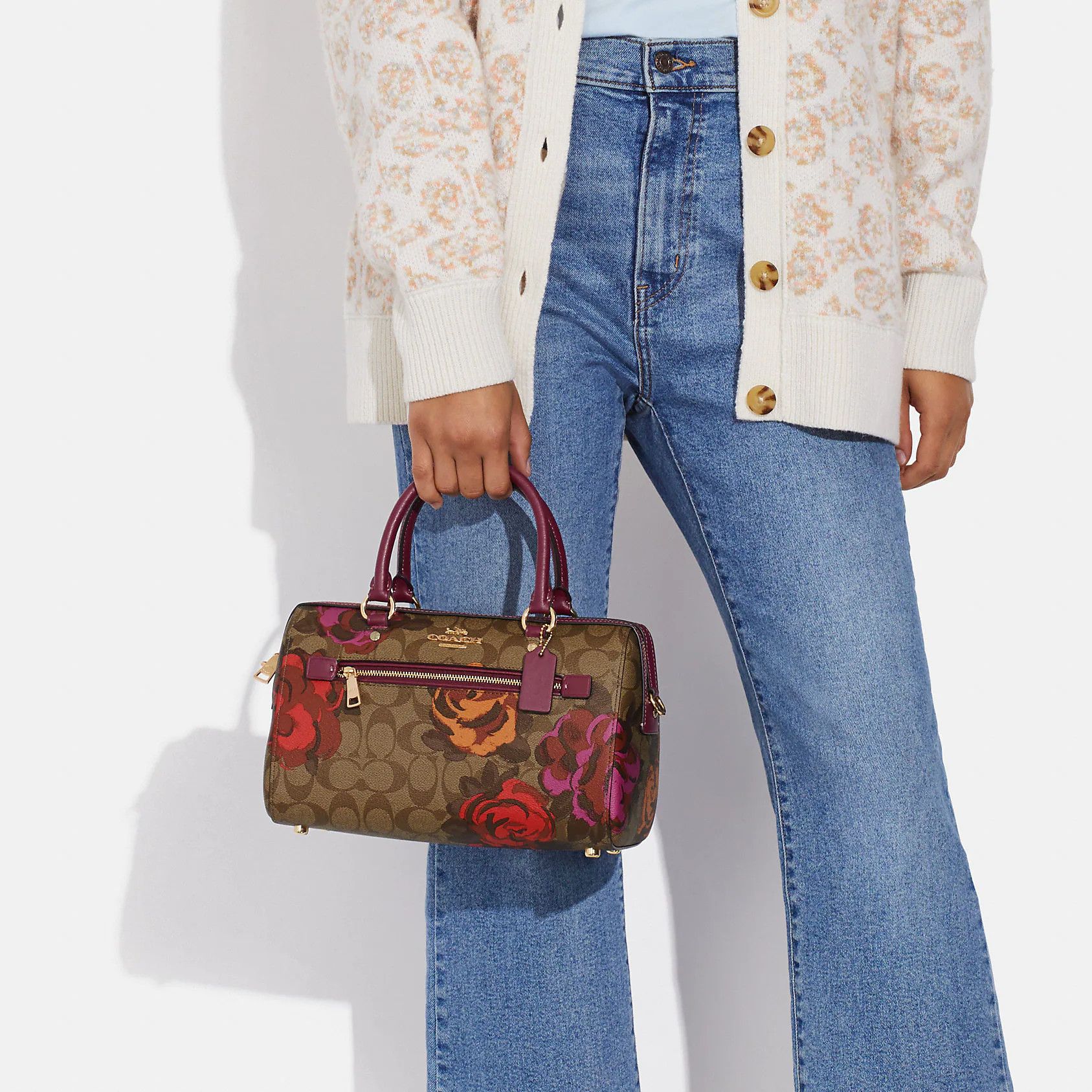 Coach offers Rowan Satchel In Signature Canvas With Prairie Rose Print