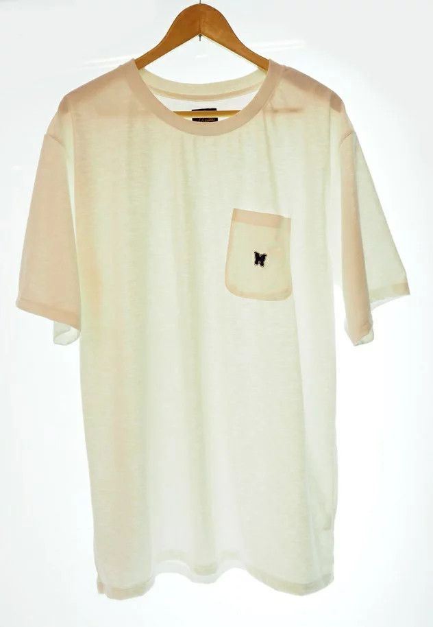 Short Sleeve T-Shirts White One Point Logo Pocket Polyester