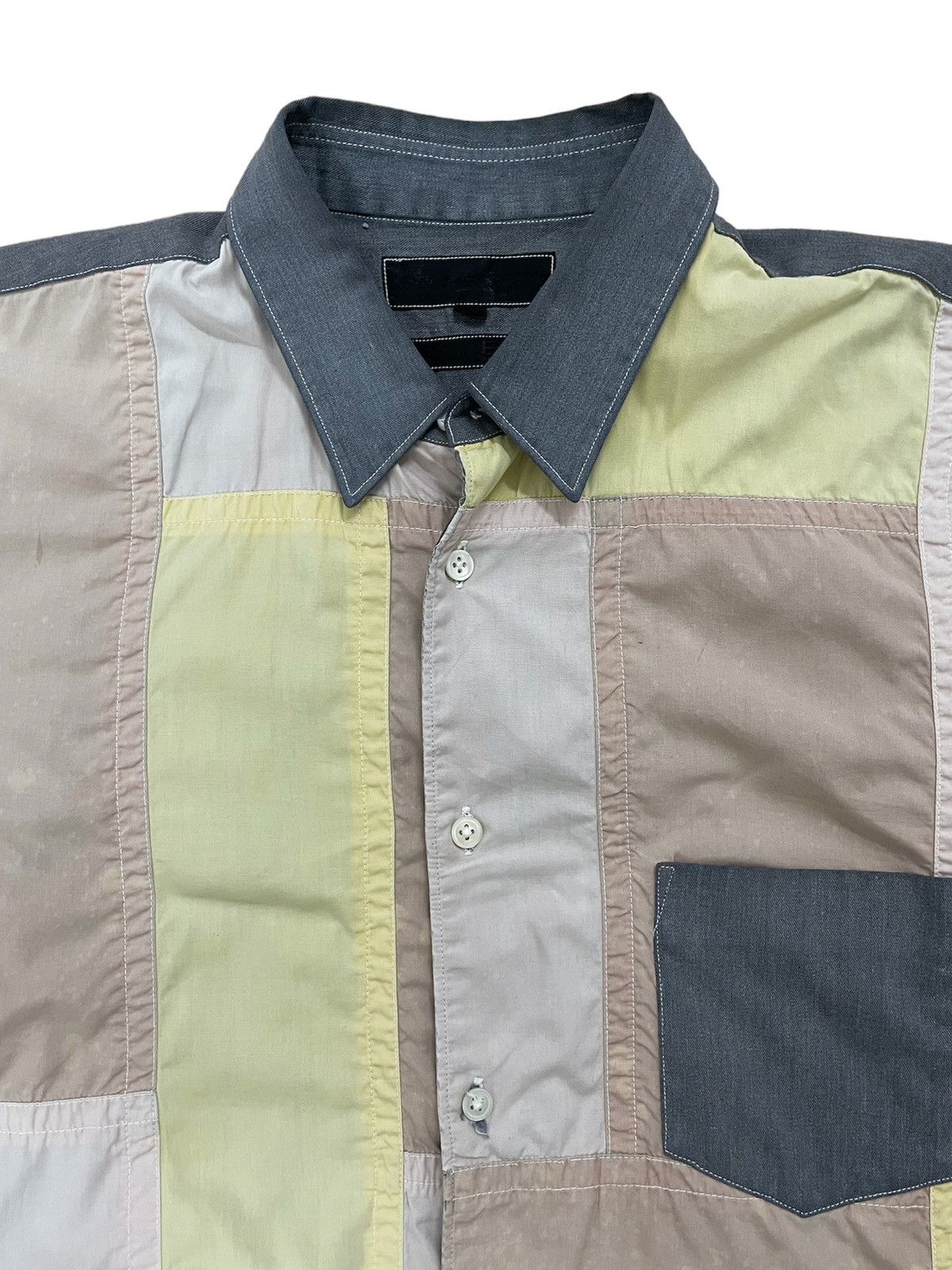 Comme des Garcons × Comme des Garcons SHIRT × Junya Watanabe Rare And Beautiful Comme des Garcons Shirt Patchwork Shirt Size US L / EU 52-54 / 3 - 3 Thumbnail