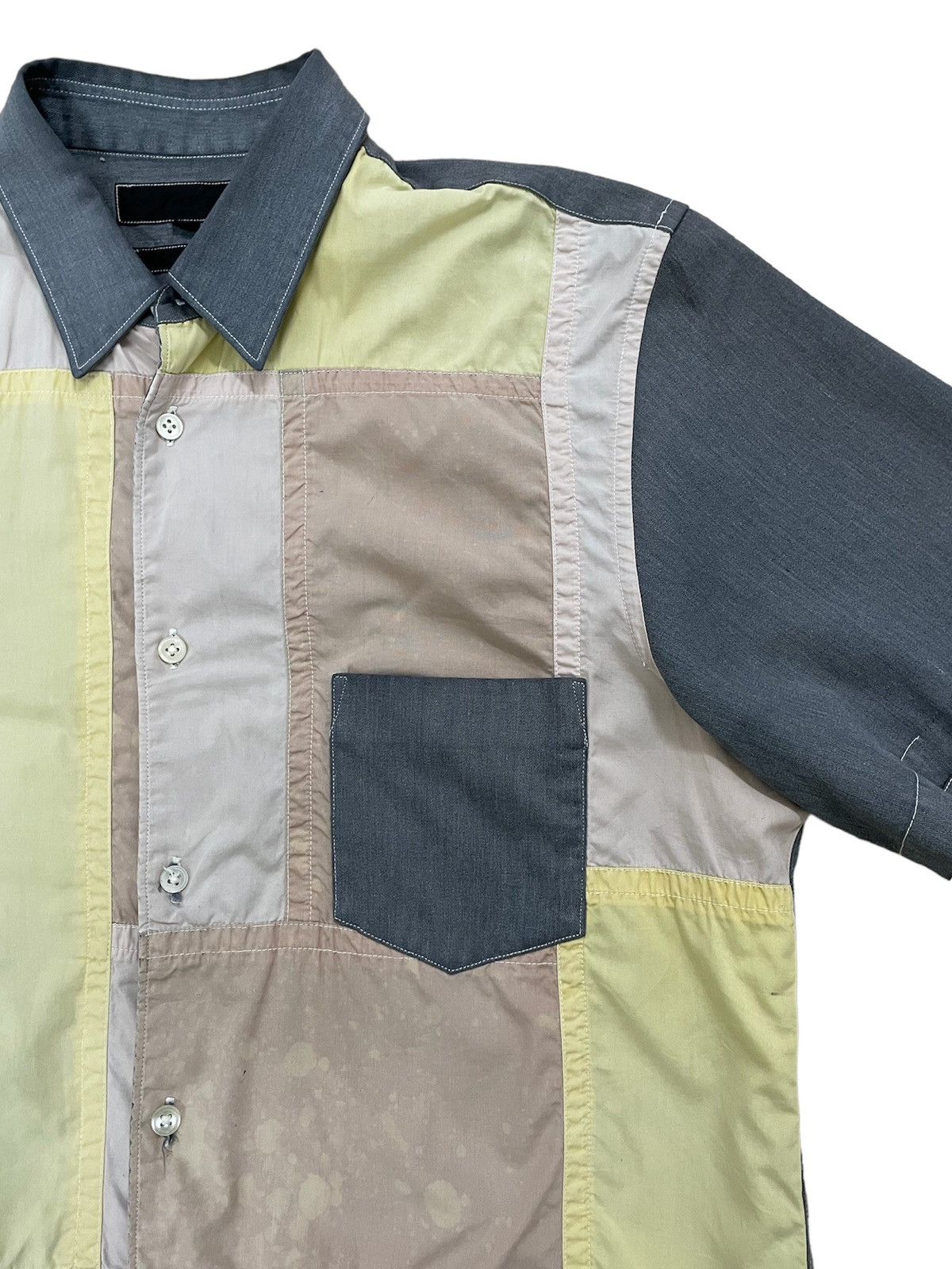 Comme des Garcons × Comme des Garcons SHIRT × Junya Watanabe Rare And Beautiful Comme des Garcons Shirt Patchwork Shirt Size US L / EU 52-54 / 3 - 4 Thumbnail