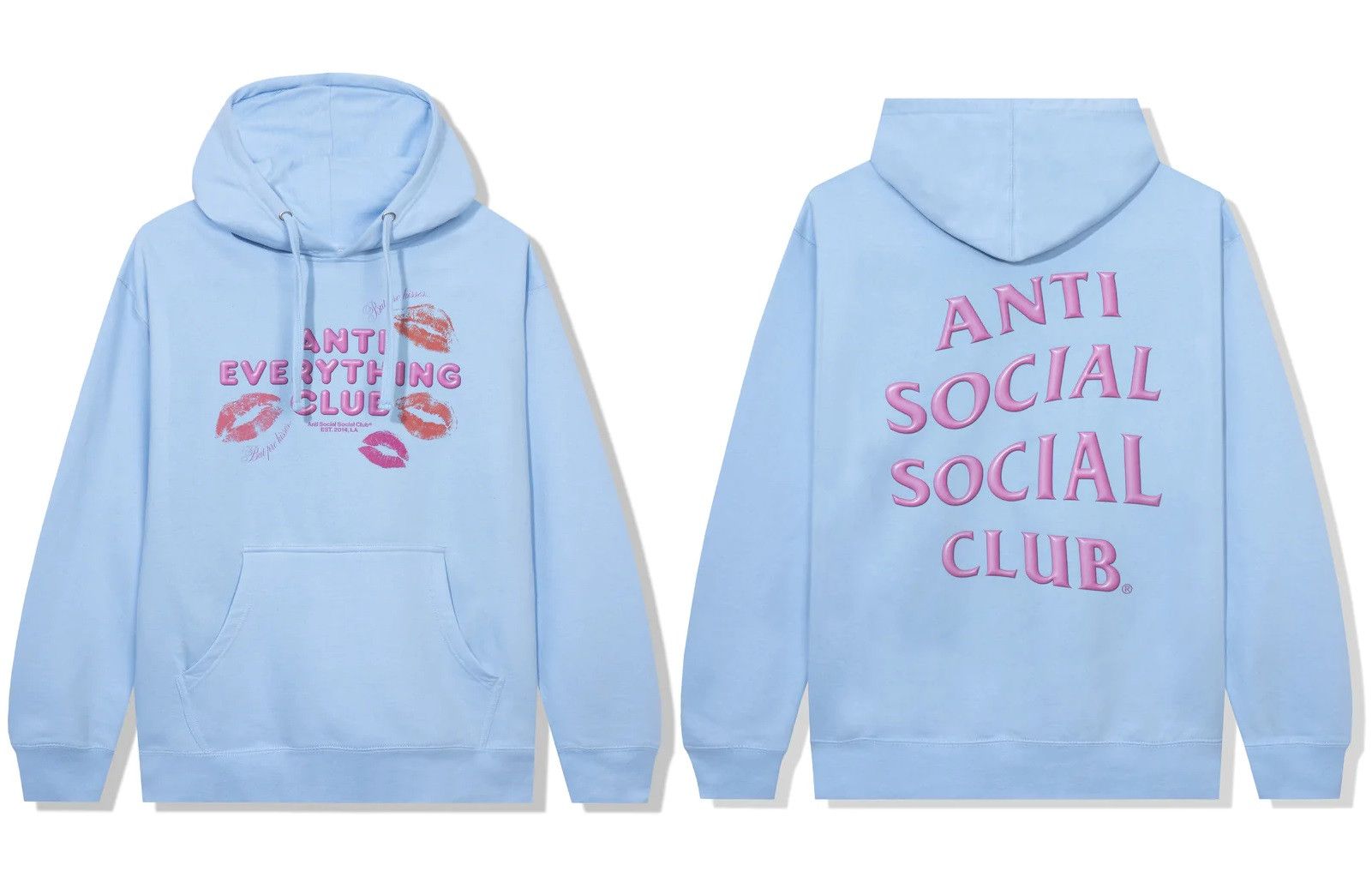 Anti Social Social Club DS Pink ASSC Anti Everything Club <3 Blue Hoodie FTP FOG CDG Size US XL / EU 56 / 4 - 1 Thumbnail
