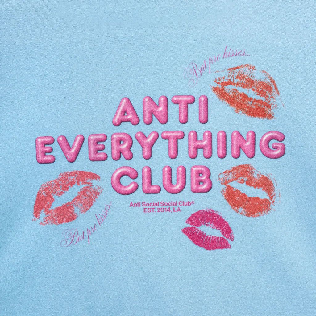 Anti Social Social Club DS Pink ASSC Anti Everything Club <3 Blue Hoodie FTP FOG CDG Size US XL / EU 56 / 4 - 5 Thumbnail
