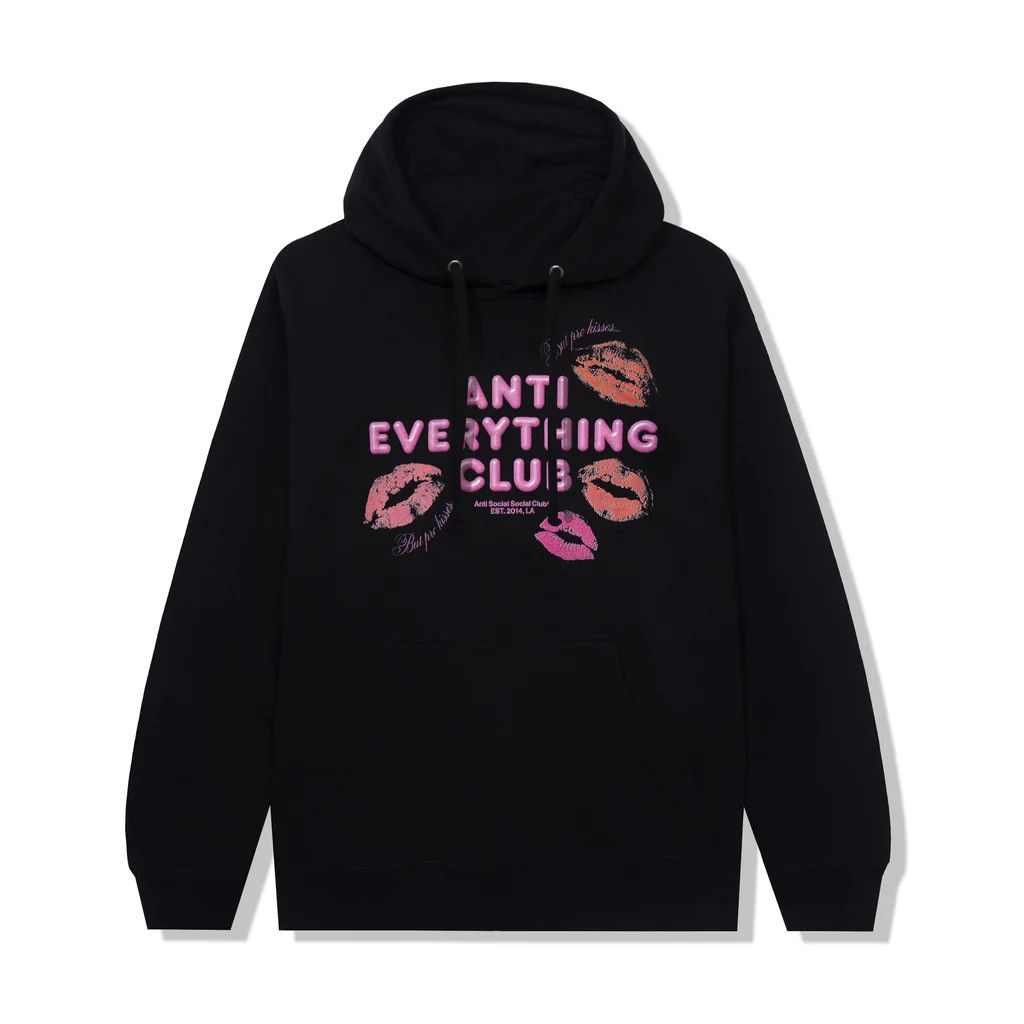 DS Pink ASSC Anti Everything Club <3 Black Hoodie BAPE KITH