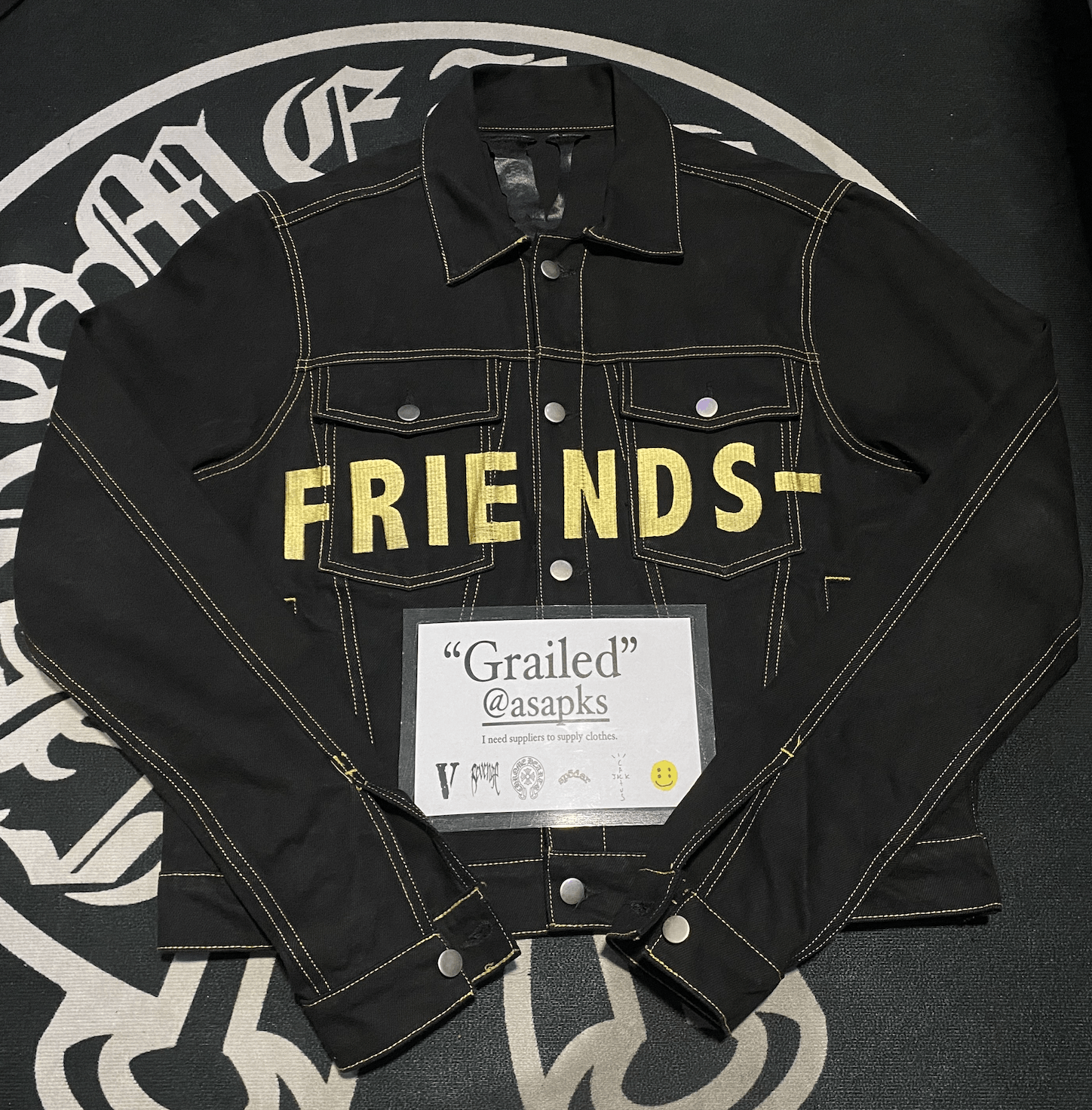 L] Vlone Friends Denim Jacket Yellow OG