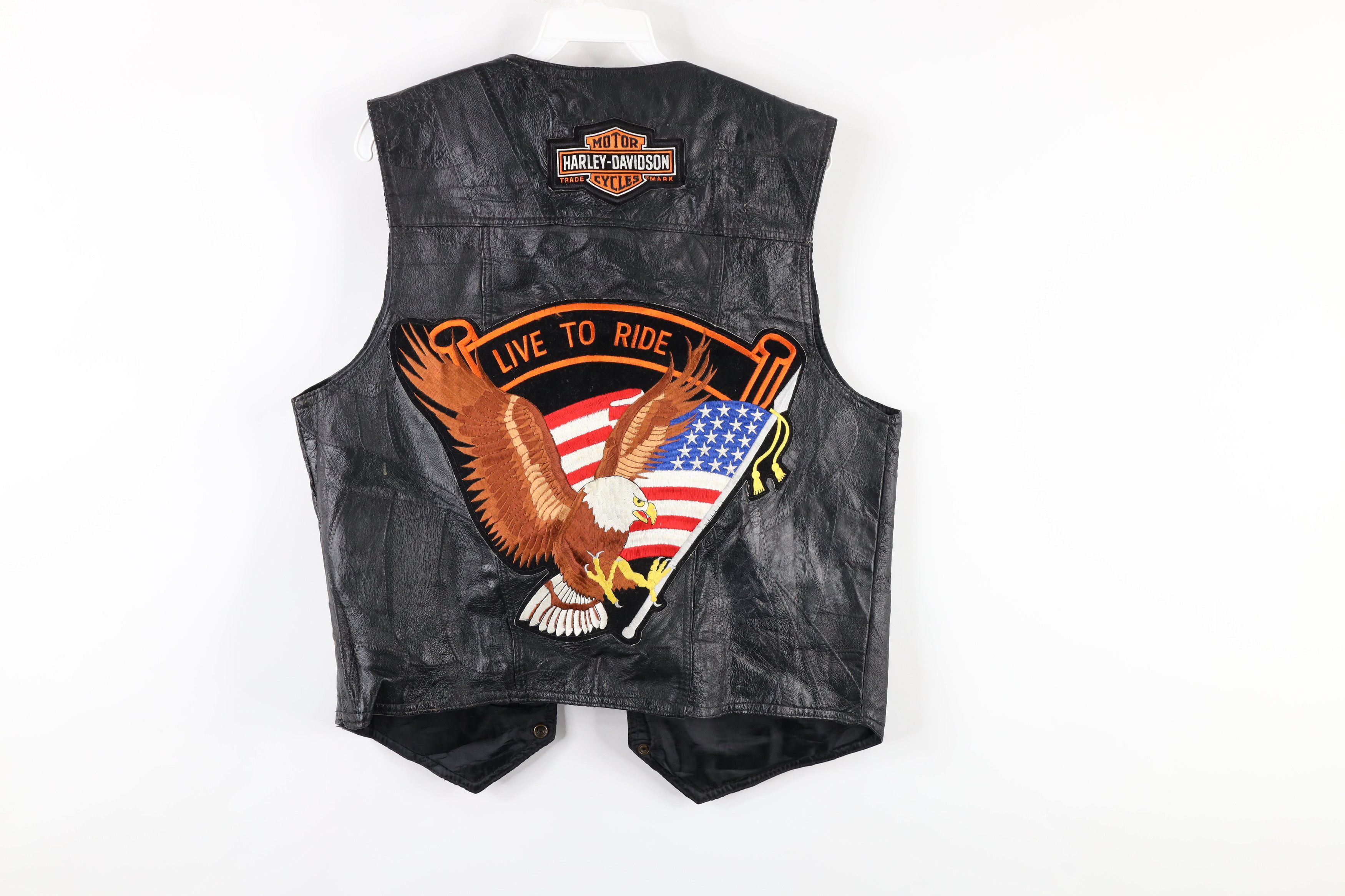 Vintage Vintage Biketoberfest Harley Davidson Leather Vest Black Size US M / EU 48-50 / 2 - 7 Thumbnail