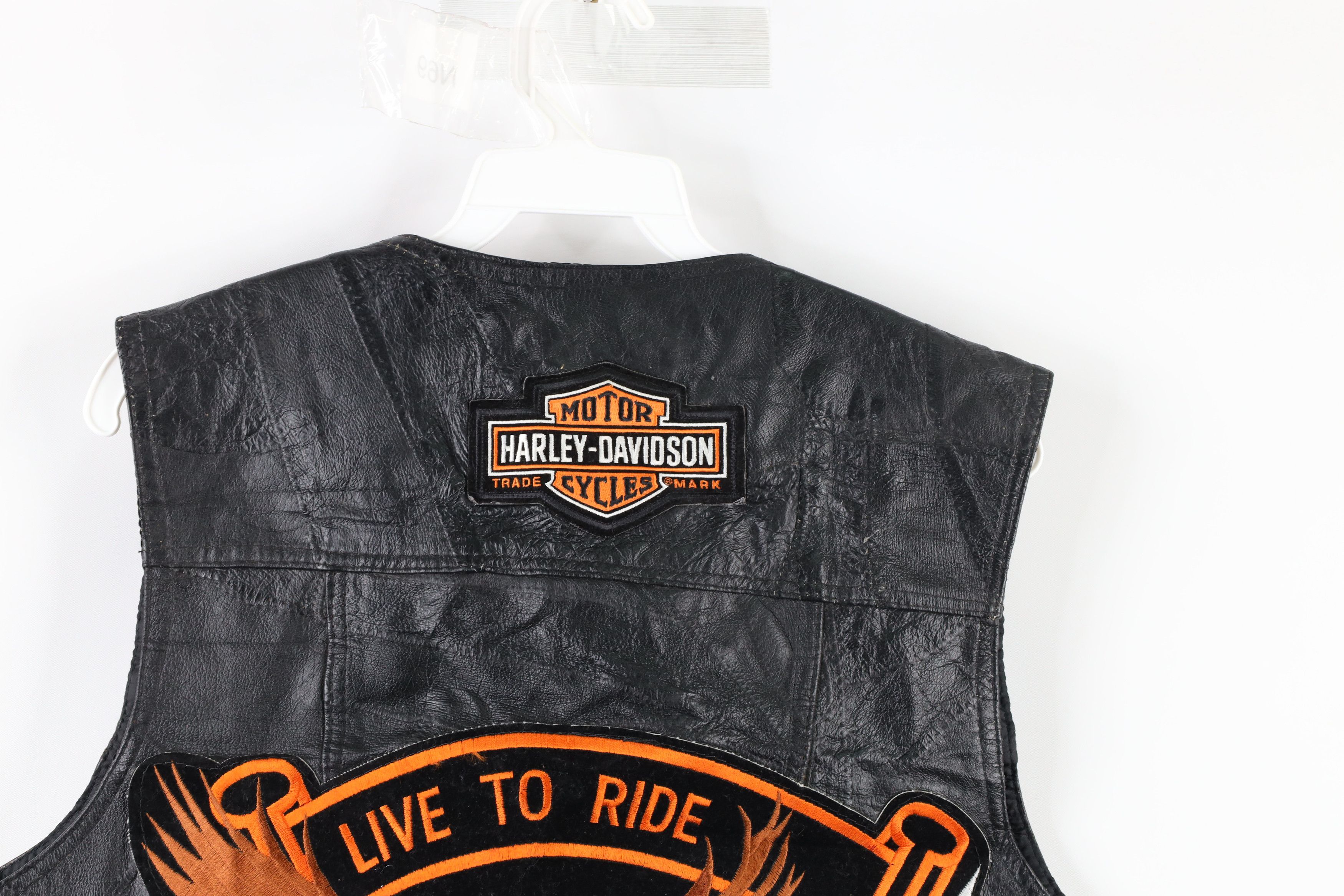 Vintage Vintage Biketoberfest Harley Davidson Leather Vest Black Size US M / EU 48-50 / 2 - 8 Thumbnail