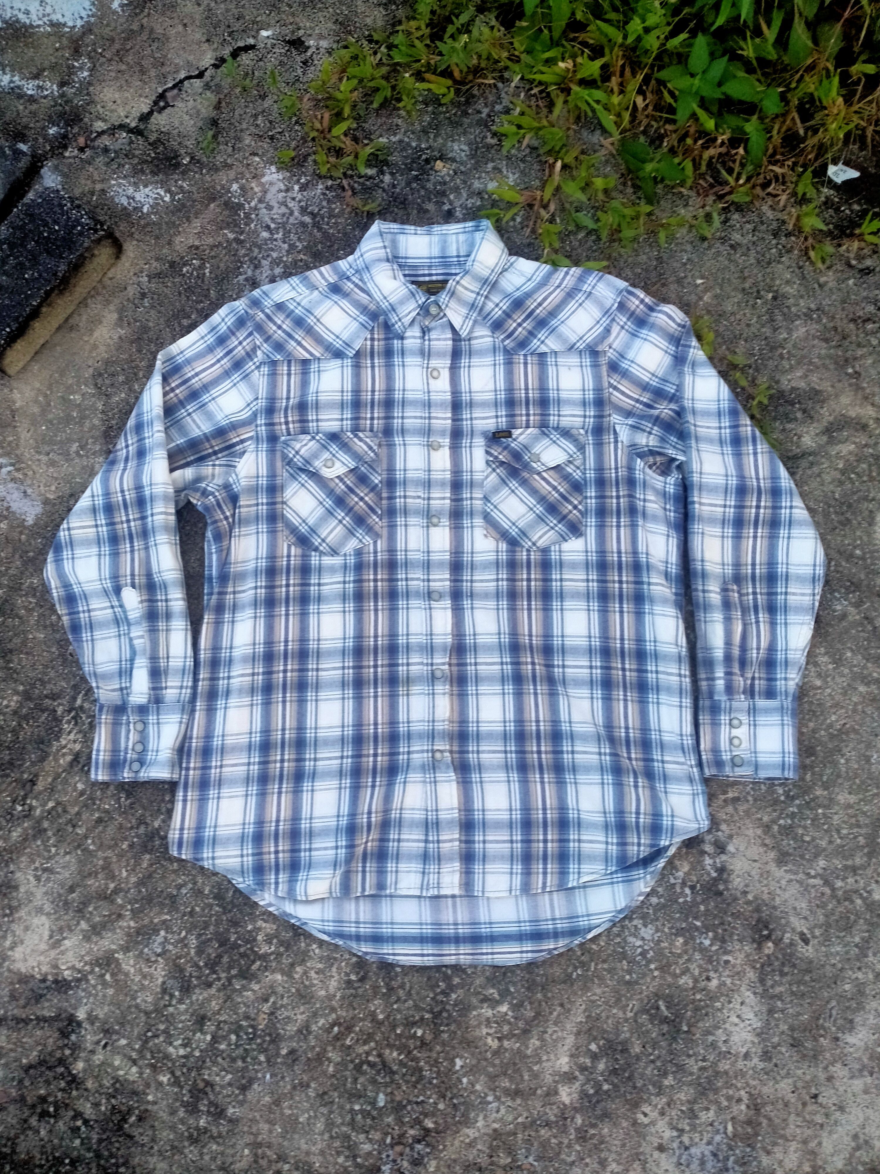 Flannel × Japanese Brand × Lee LEE WESTERN CLOTHES SNAP BUTTON UP SHIRT Size US L / EU 52-54 / 3 - 1 Thumbnail