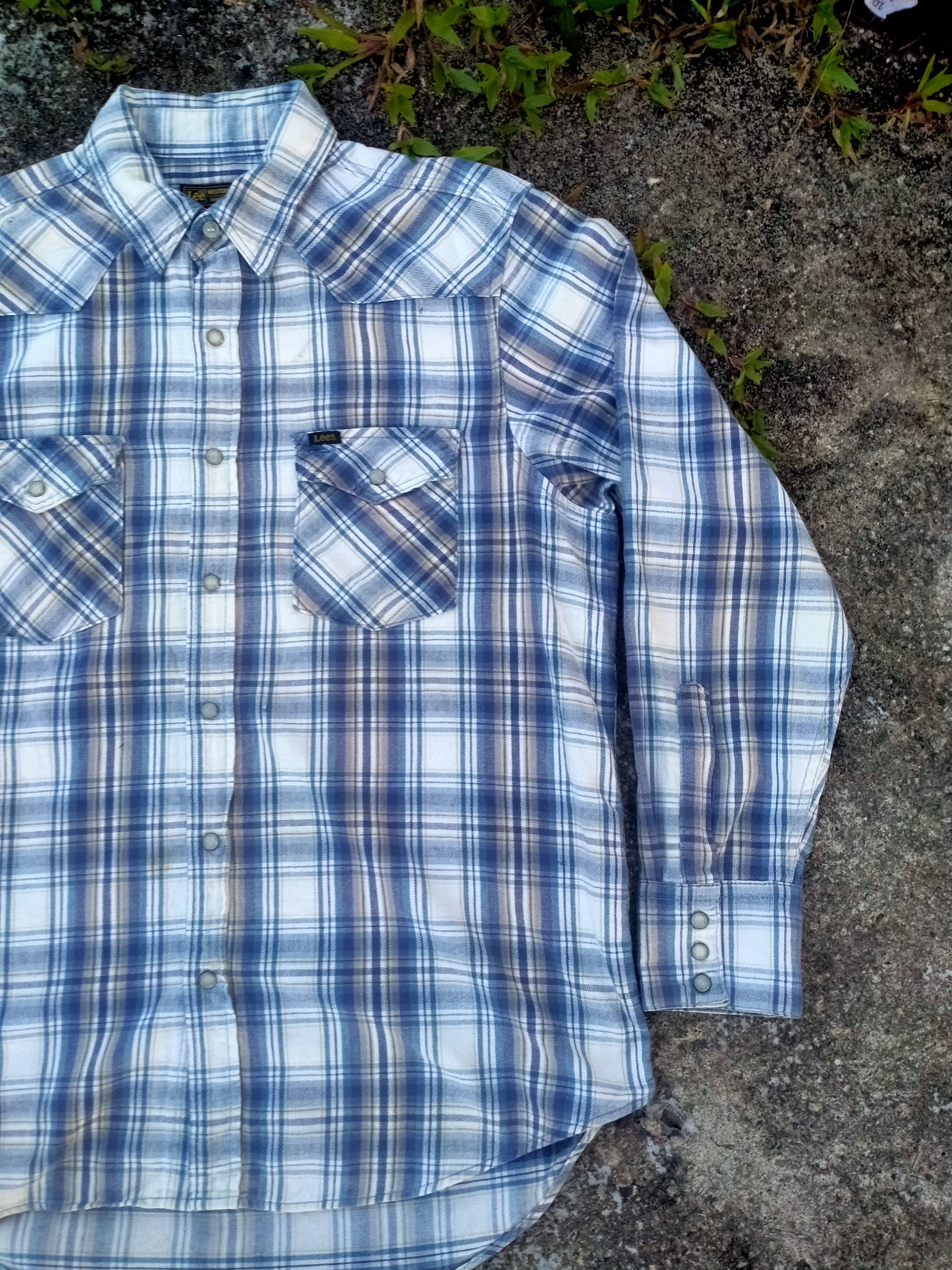 Flannel × Japanese Brand × Lee LEE WESTERN CLOTHES SNAP BUTTON UP SHIRT Size US L / EU 52-54 / 3 - 2 Thumbnail