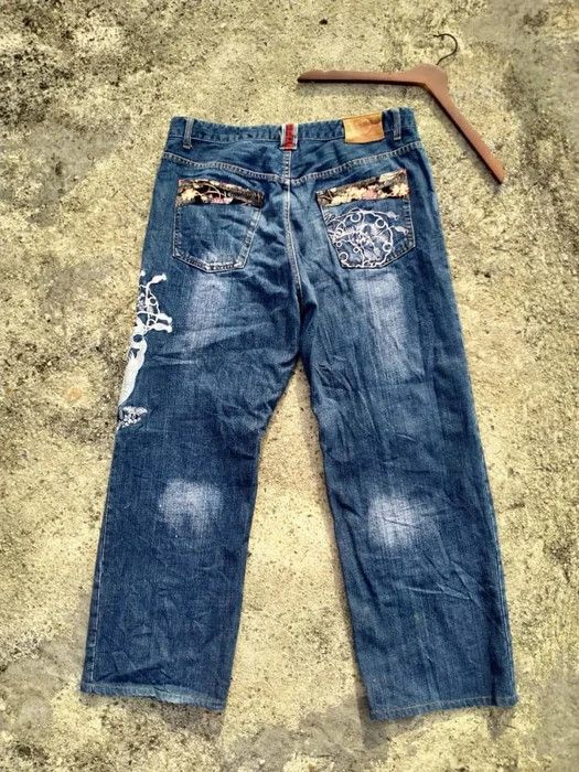 Japanese Brand KARAKURI TAMASHI SUKAJAN EMBROIDERED DENIM Size US 38 / EU 54 - 9 Thumbnail